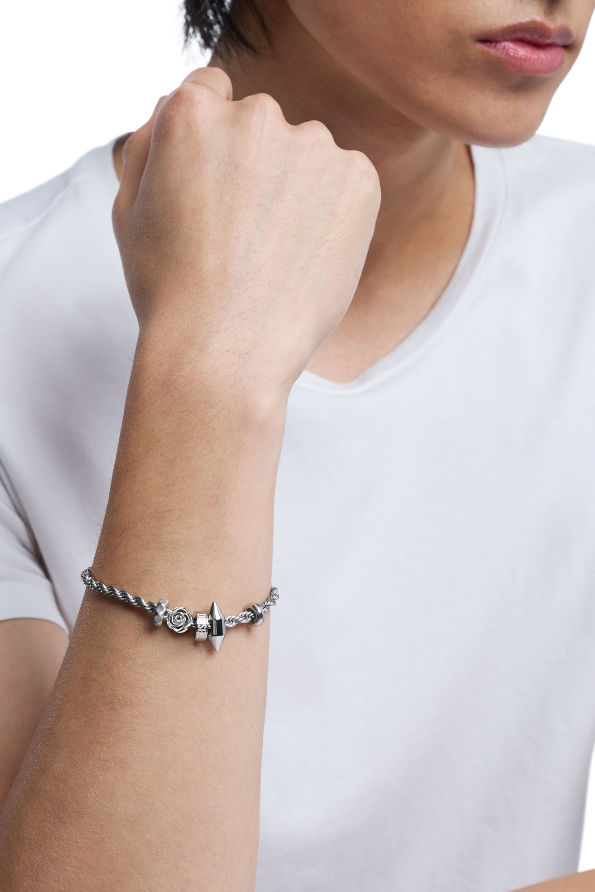 Women's Stainless steel charm bracelet | Silver | Diesel