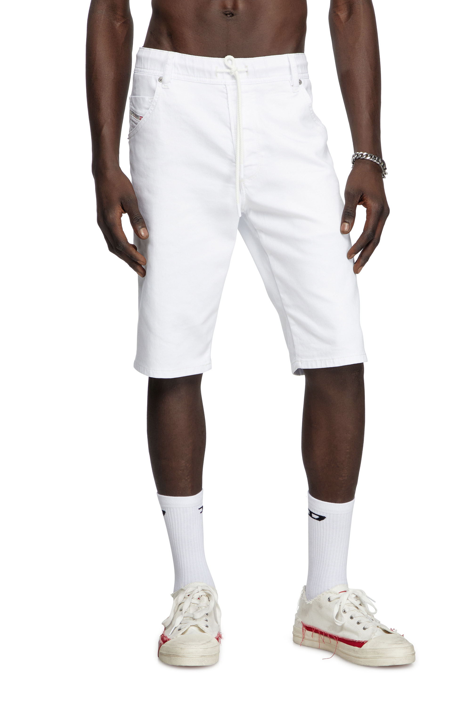 D-KROOSHORT JOGGJEANS, White Diesel - D-KROOSHORT JOGGJEANS, White - Shorts - Image 1