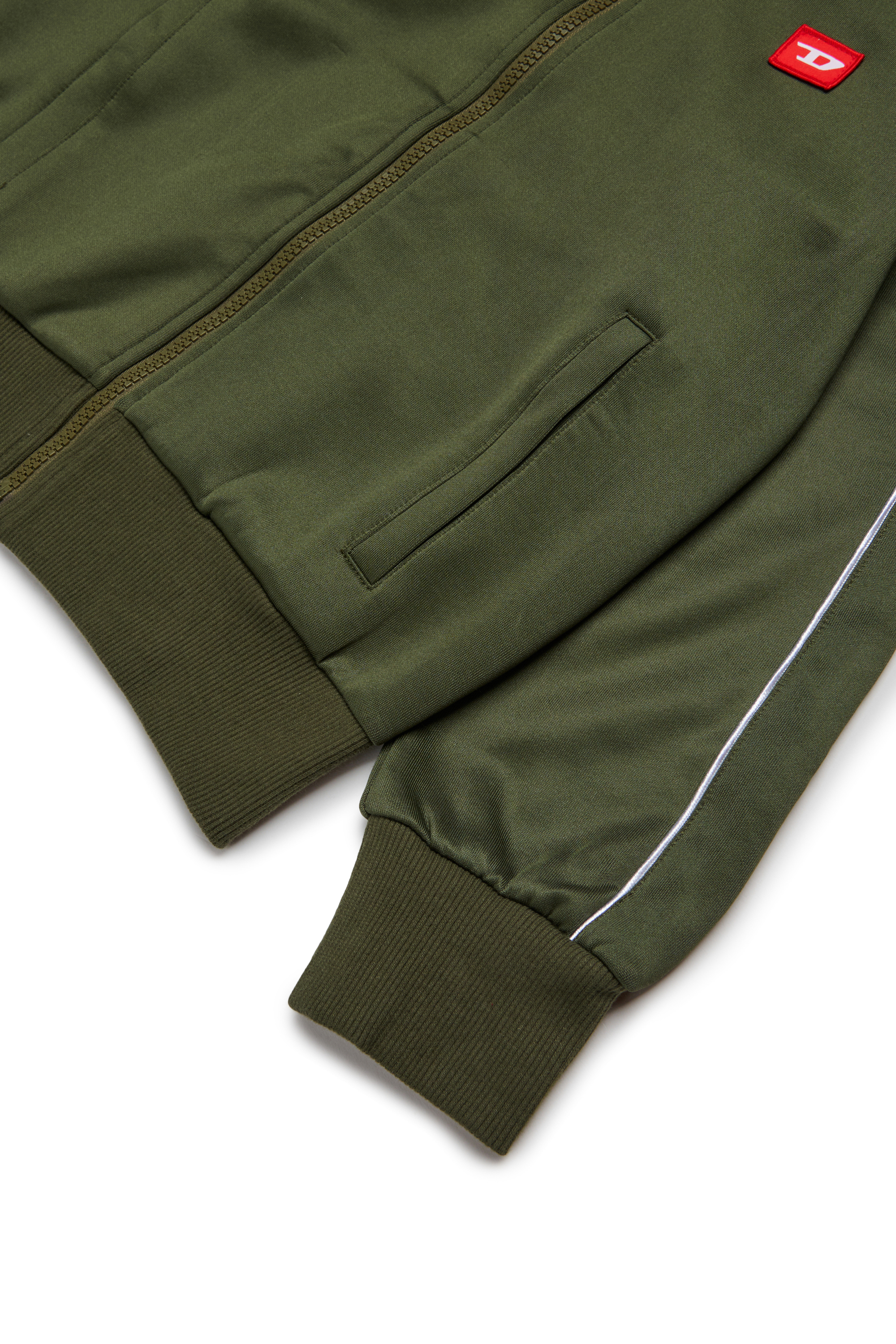Diesel - SLOCKD, Man's Zip-up sweatshirt in Green - 4