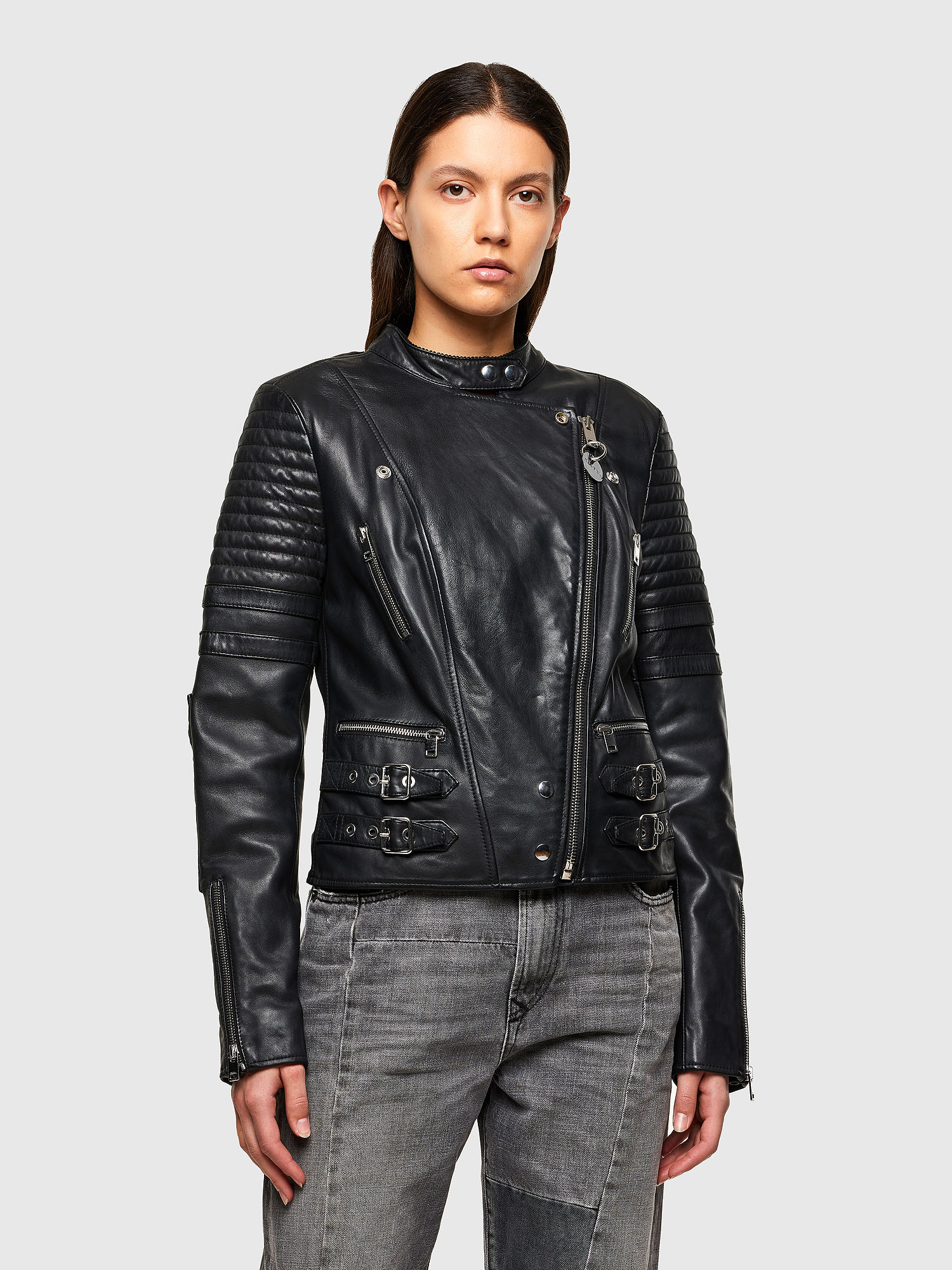 L-IGE-NEW-A, Black Diesel - L-IGE-NEW-A, Black - Leather jackets - Image 1