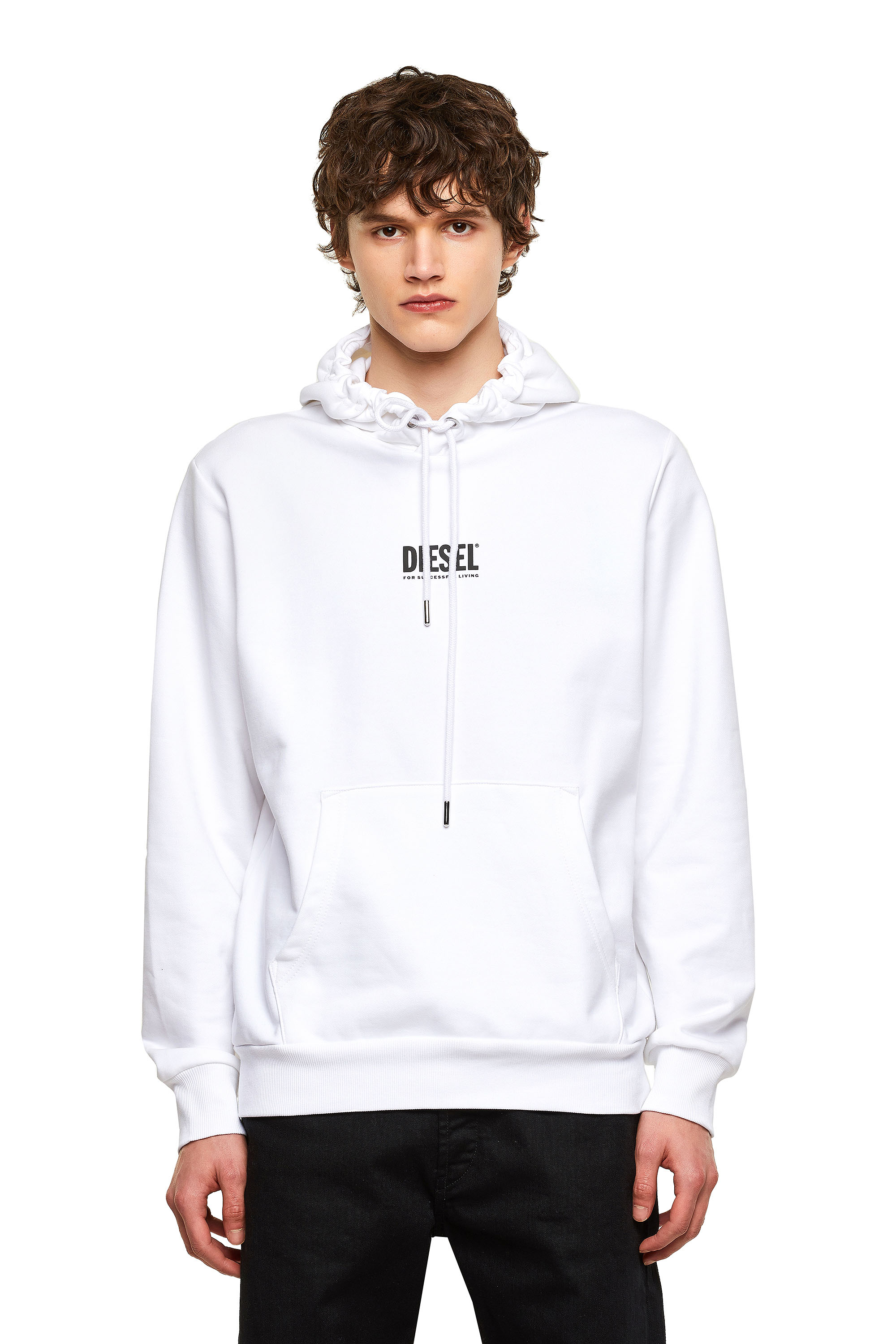 S-GIRK-HOOD-SMALLOGO, White Diesel - S-GIRK-HOOD-SMALLOGO, White - Sweaters - Image 1