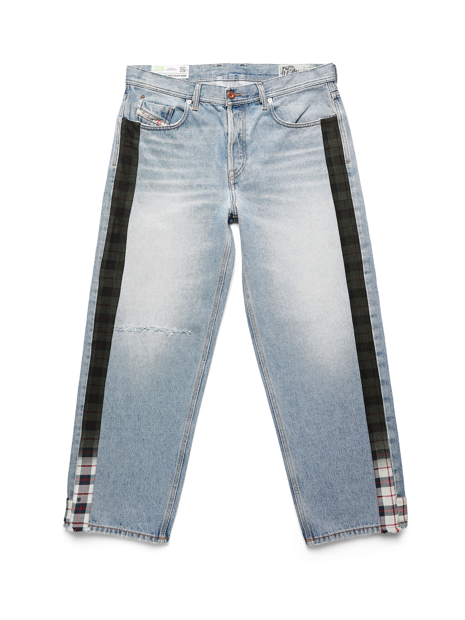 D-DEEPCHECKDENIM, Light Blue Diesel - D-DEEPCHECKDENIM, Light Blue - Pants - Image 1