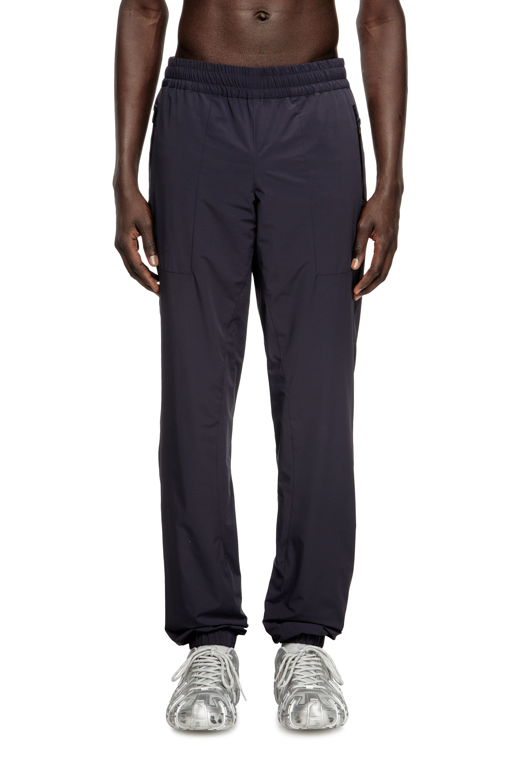 Diesel - P-ARDO-LONG, Man's Trousers in bi-stretch nylon in Dark Blue - 1
