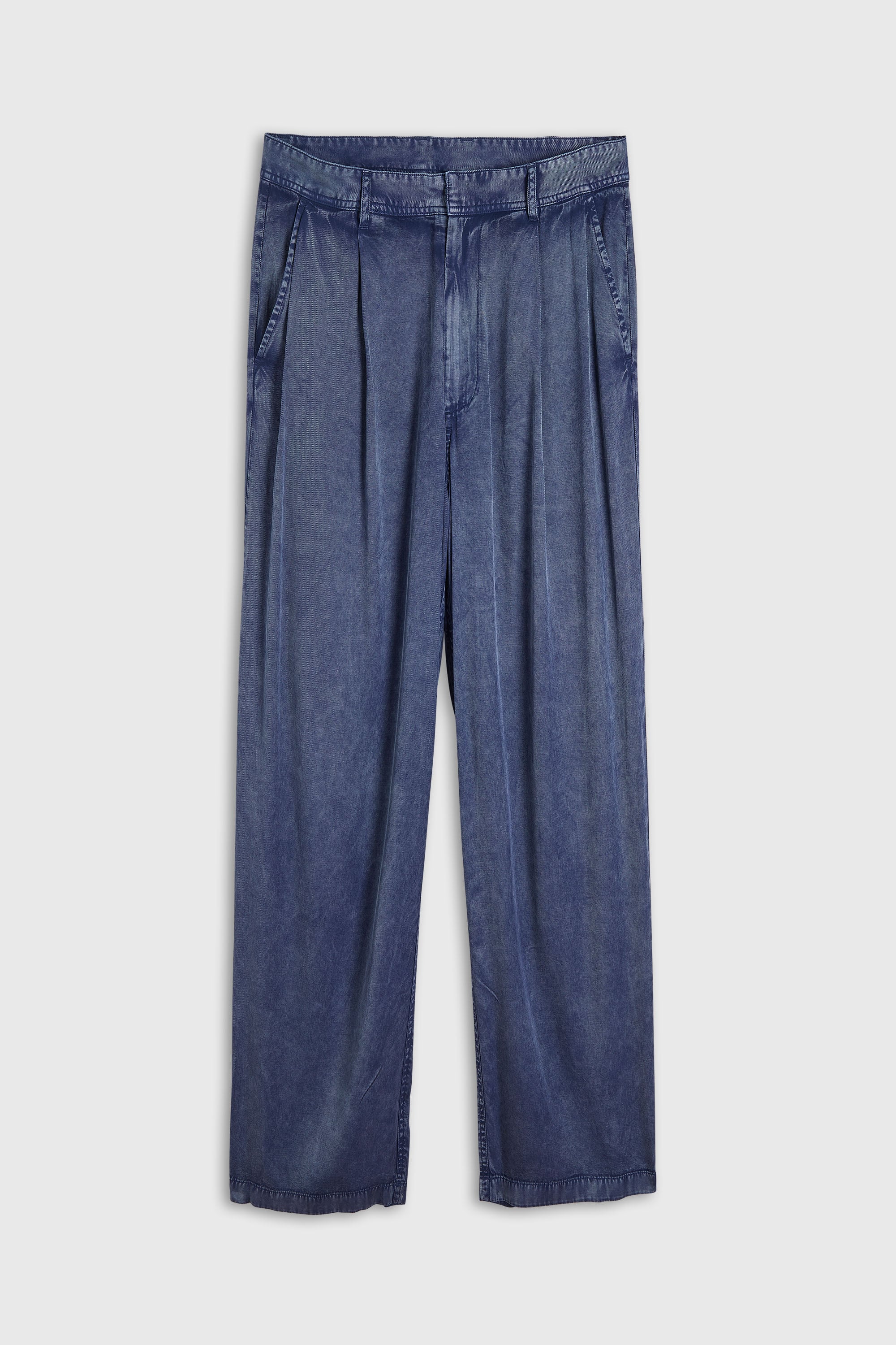 Diesel - P-FAUST-NIBC, Man's Wide-leg pants in denim-effect viscose in Medium blue - 2