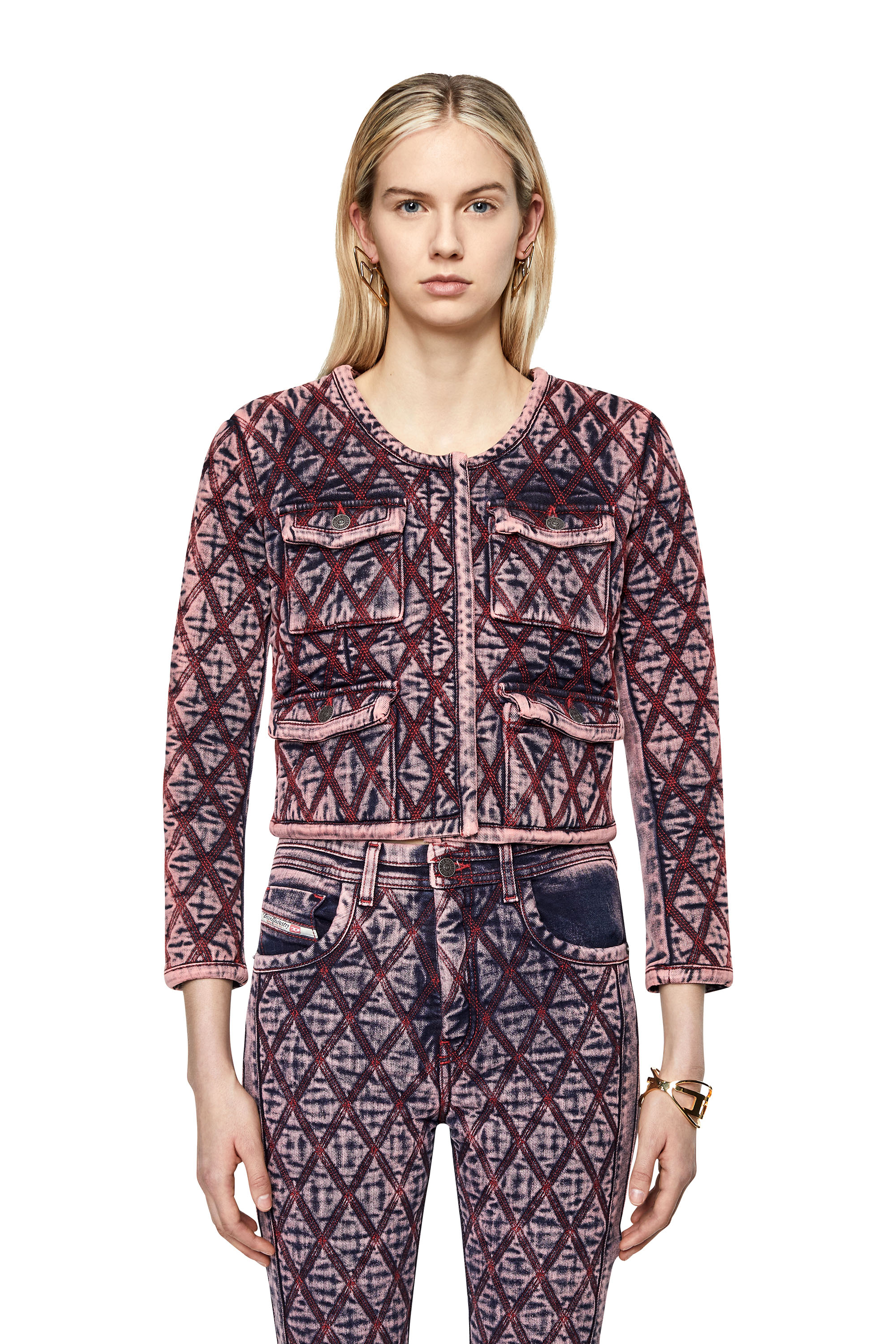 DE-VELOP-FS, Pink Diesel - DE-VELOP-FS, Pink - Denim Jackets - Image 1
