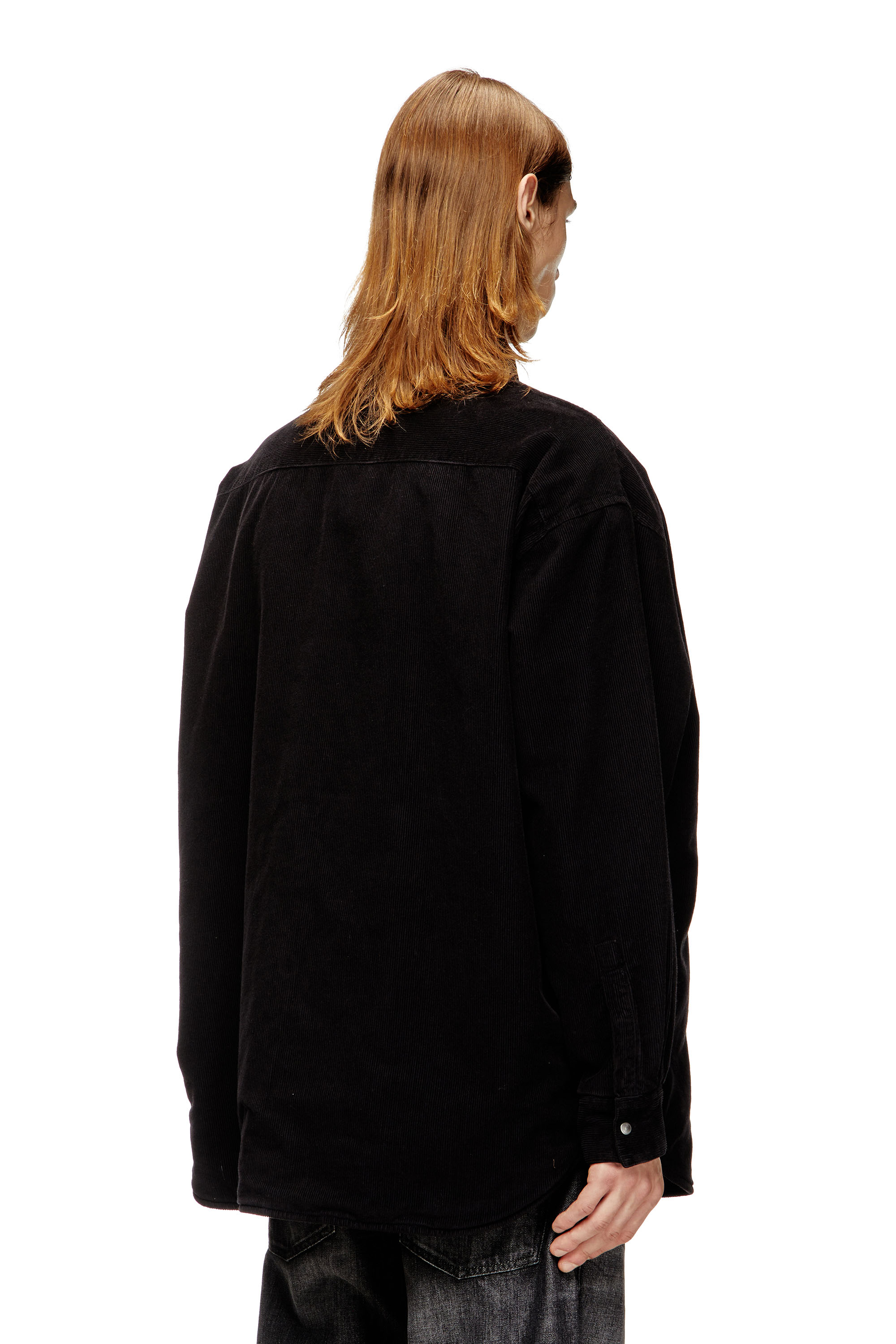 Diesel - S-BAGGY-PADD-HGBK, Man's Cotton shirt with Oval D embroidery in Black - 4