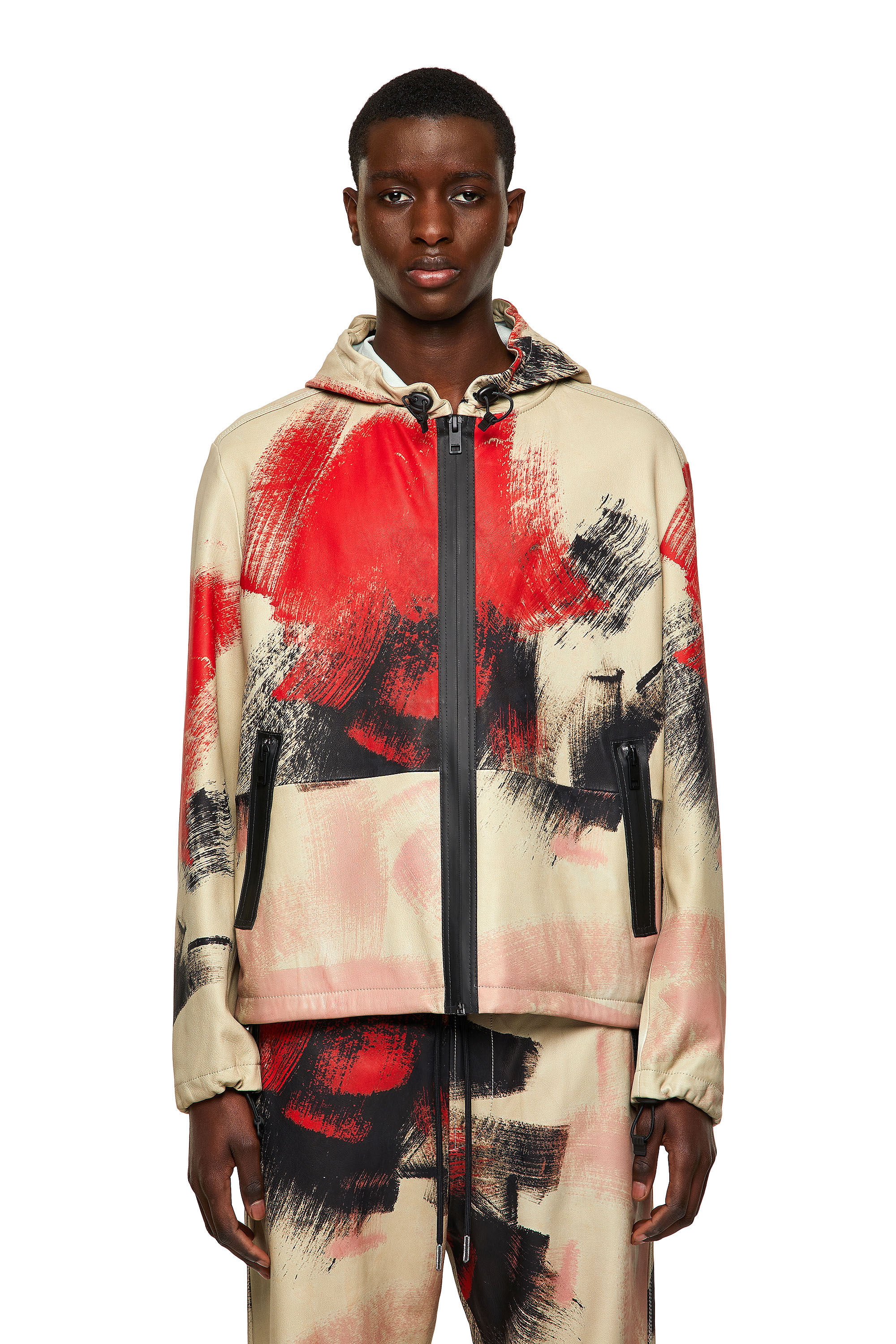 J-GRANT-CMF, White/Red Diesel - J-GRANT-CMF, White/Red - Leather jackets - Image 1