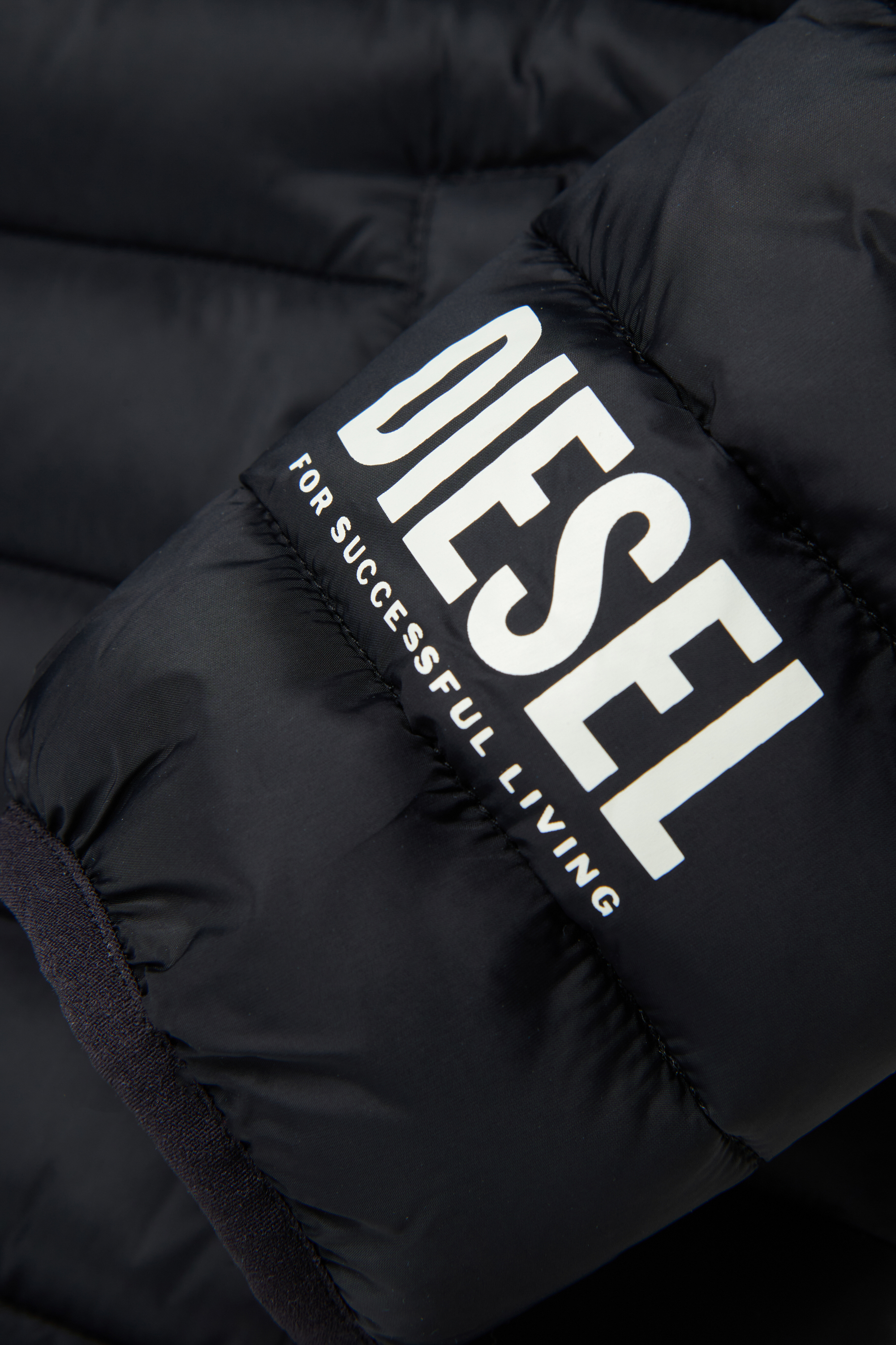 Diesel - JSTONY, Unisex's Nylon puffer jacket with hood in Black - 4