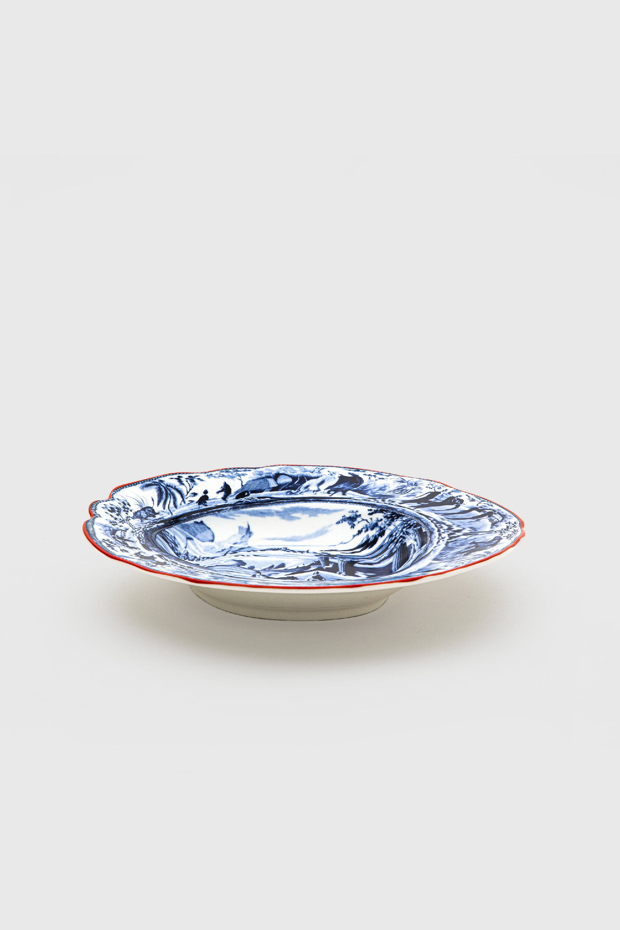 Diesel - 11220 SOUP PLATE IN PORCELAIN "CLASSIC O, Unisex's Pocelain soupe plate in White/Blue - 3