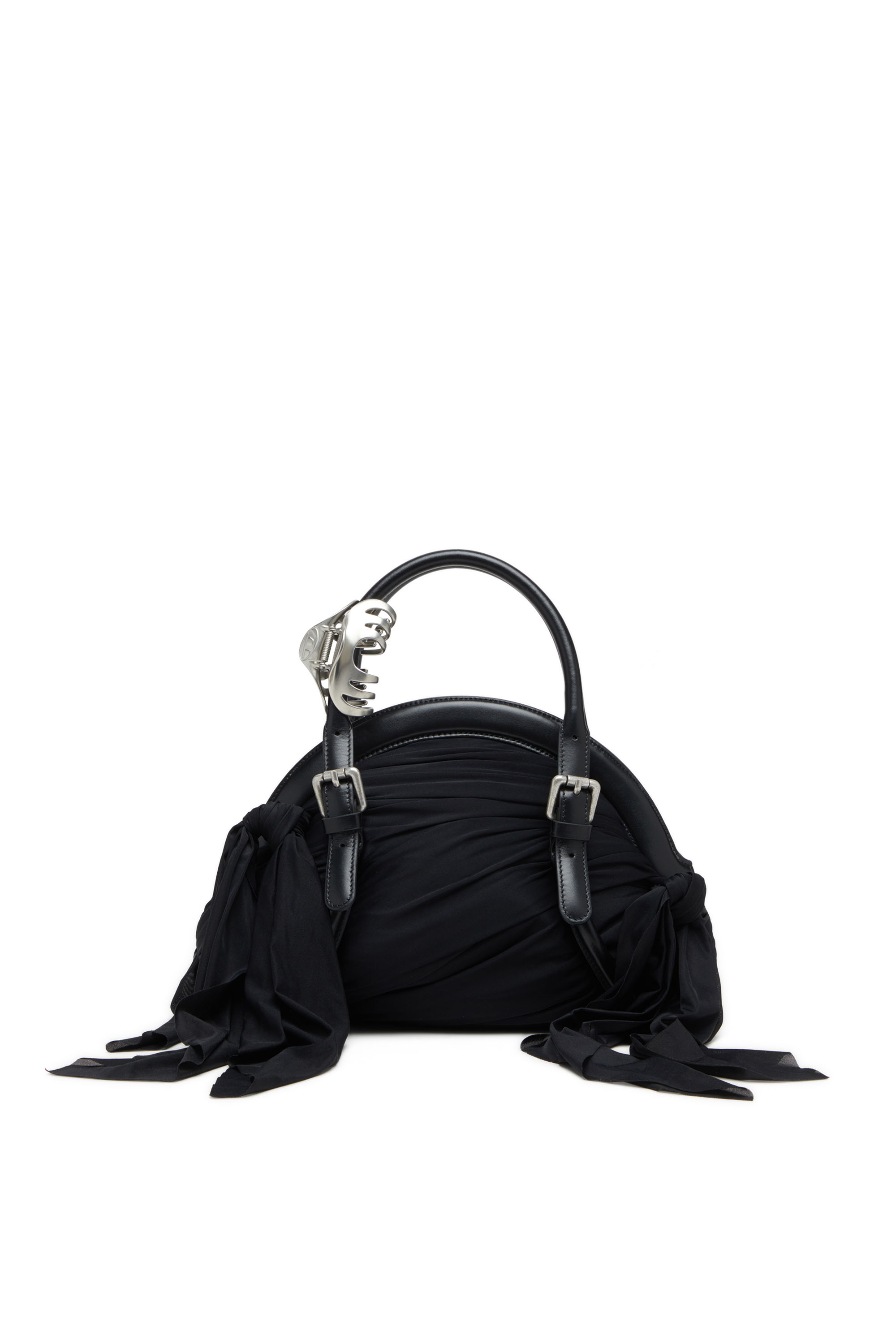 Diesel - TRASH-D TOP HANDLE, Woman's Trash-D-Bandana handbag in jersey and leather in Black - 2