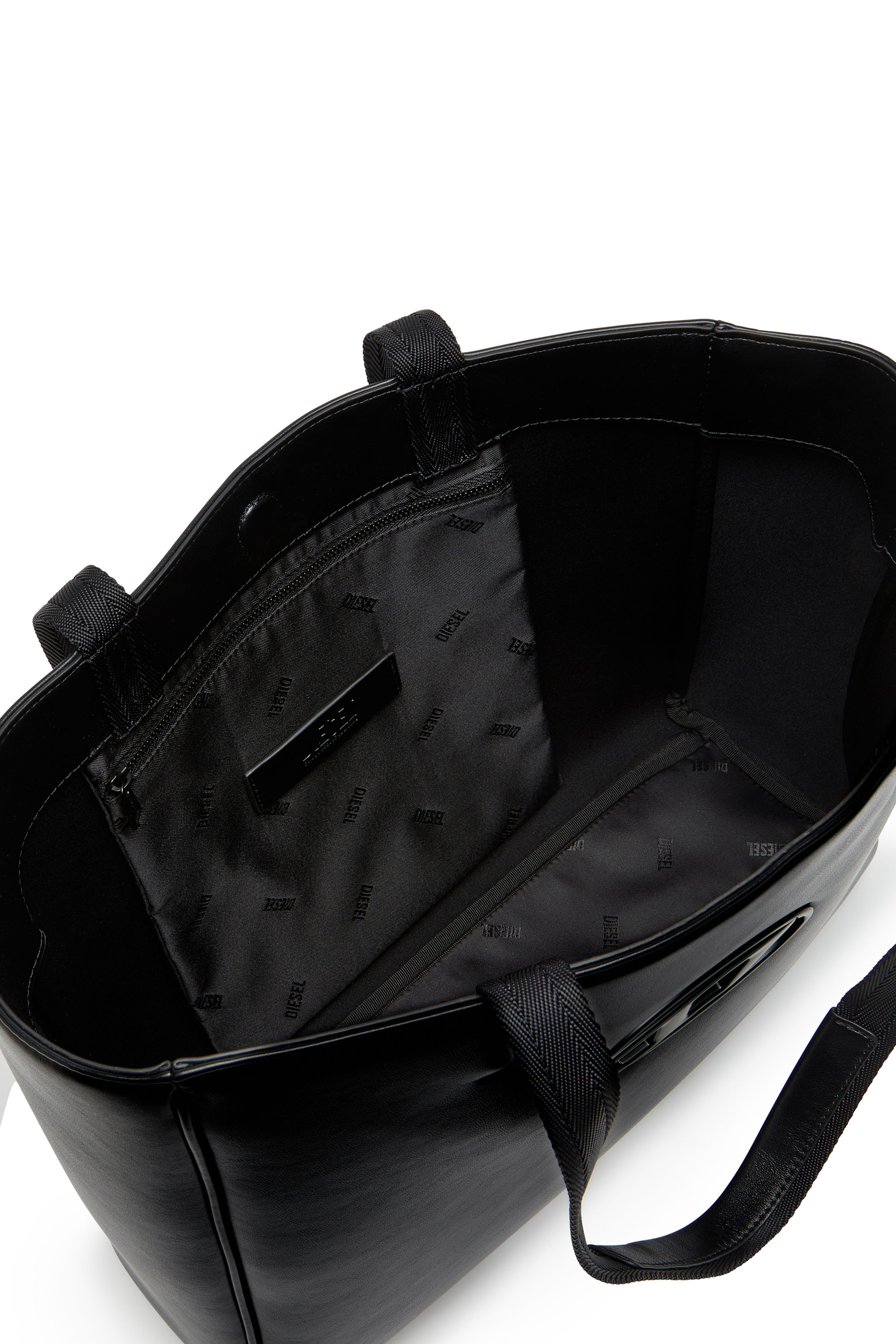 Diesel - HOLI-D SHOPPER EW, Unisex's Holi-D-Square shopper in bonded neoprene in Black - 3