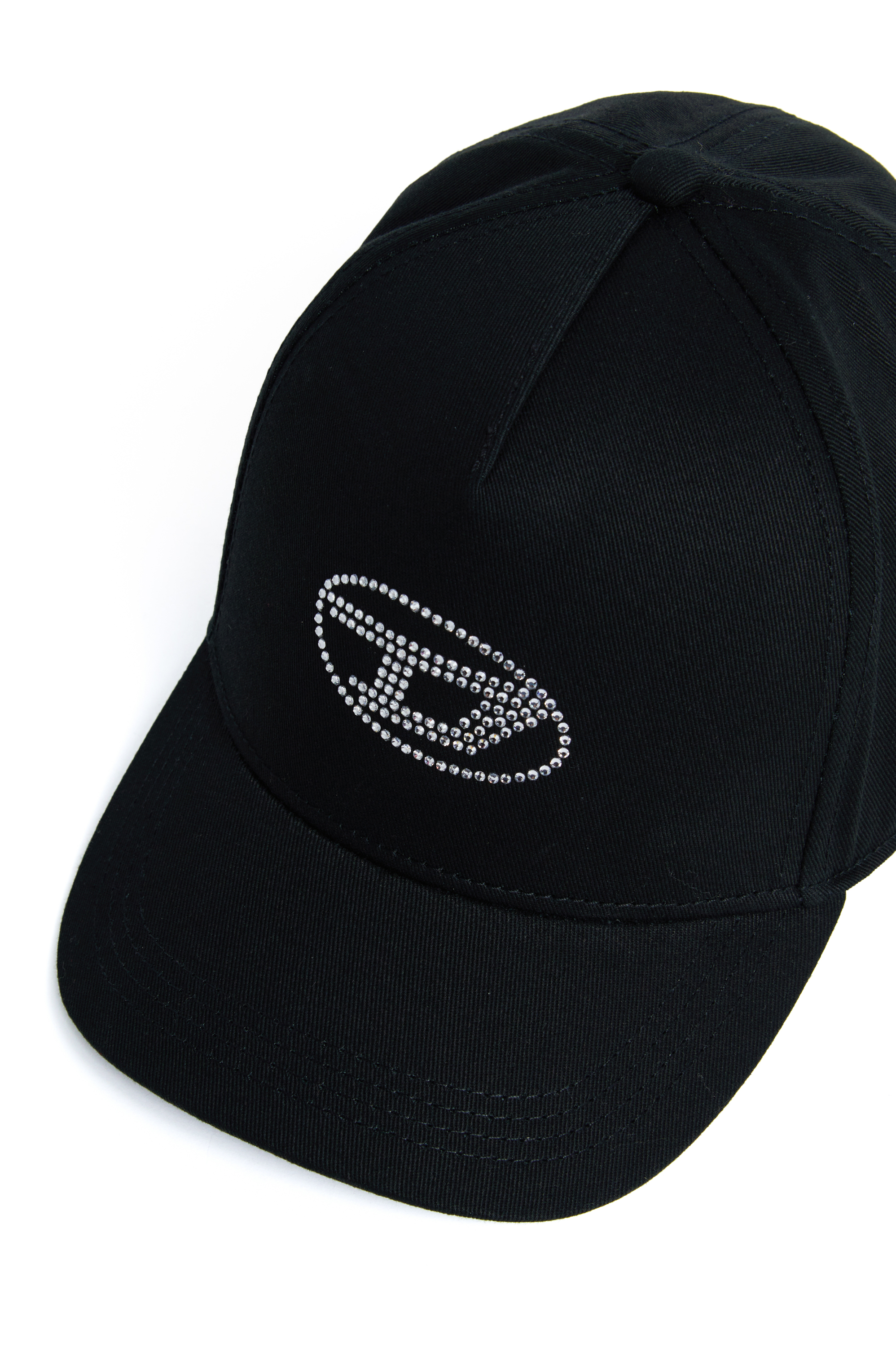 Diesel - FDSTRAS, Woman's Baseball cap with crystal Oval D logo in Black - 3