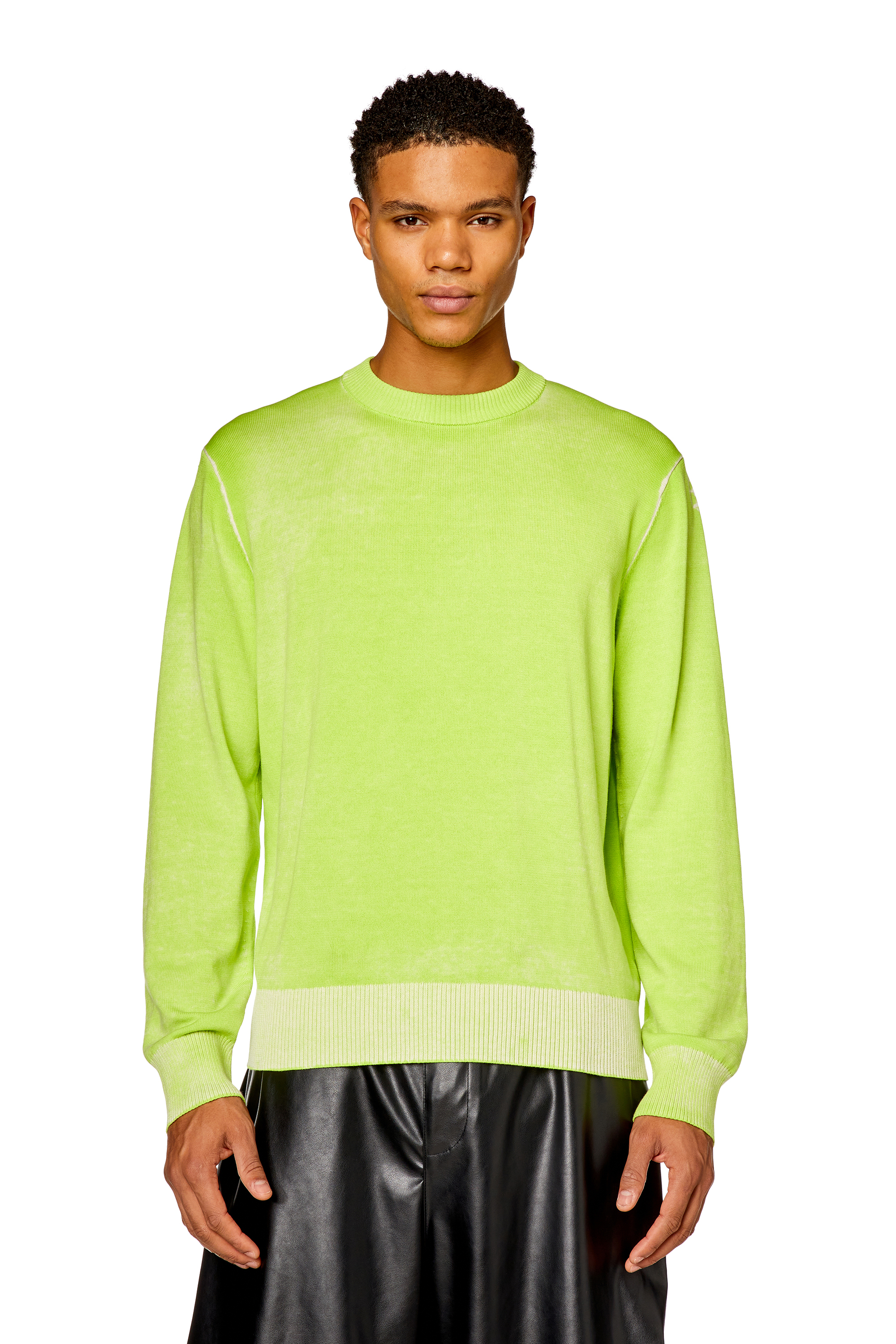 Diesel - K-LARENCE-B, Man Reverse-print cotton jumper in Green - Image 6
