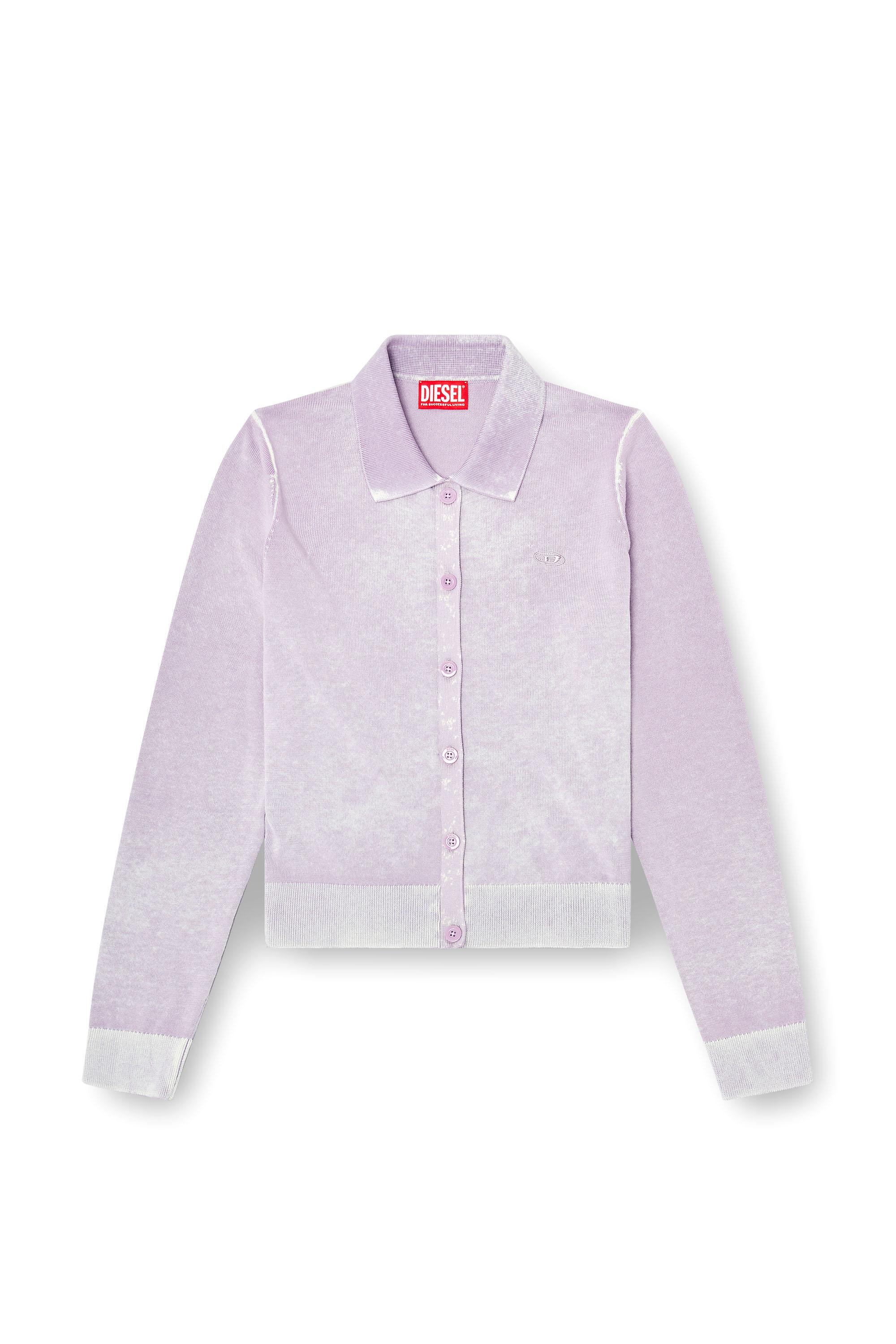Diesel - M-LOREN, Woman's Cardigan with faded reverse print in Lilac - 5