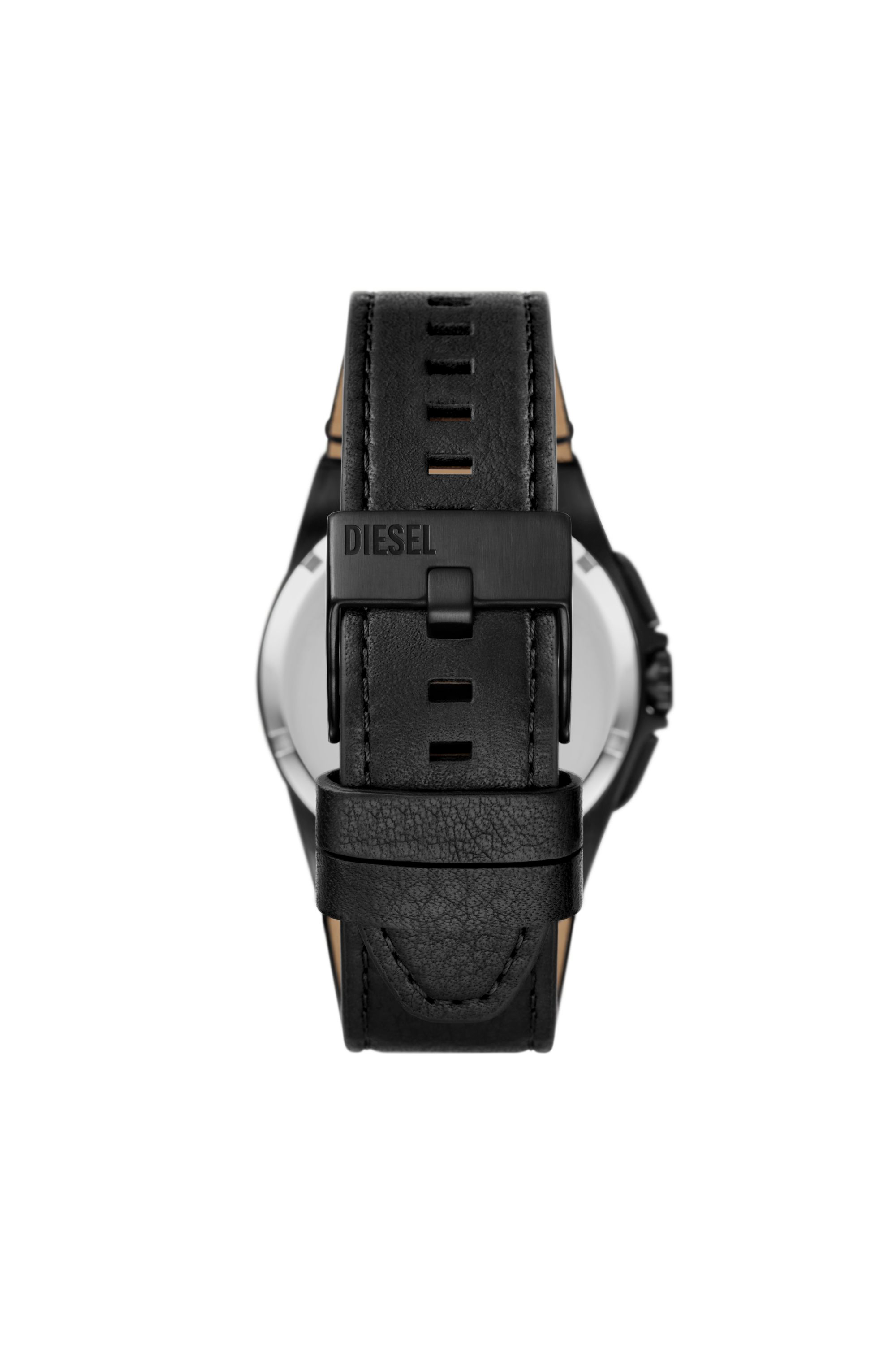 Men's Framed black leather watch | Black | Diesel