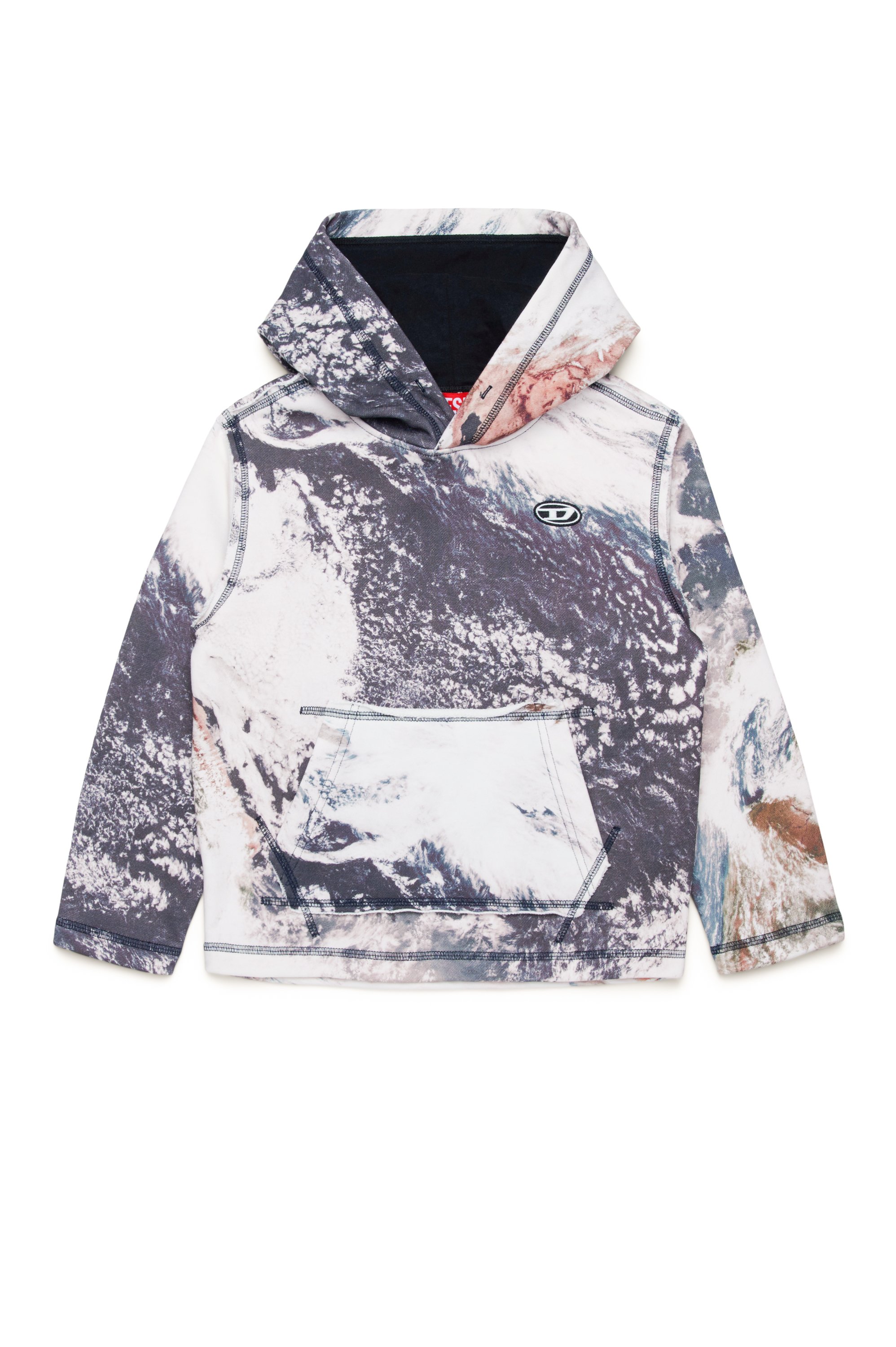 Diesel - SPAYHOODL1  OVER, Man's Hoodie with Planet Camo print in Multicolor - 1