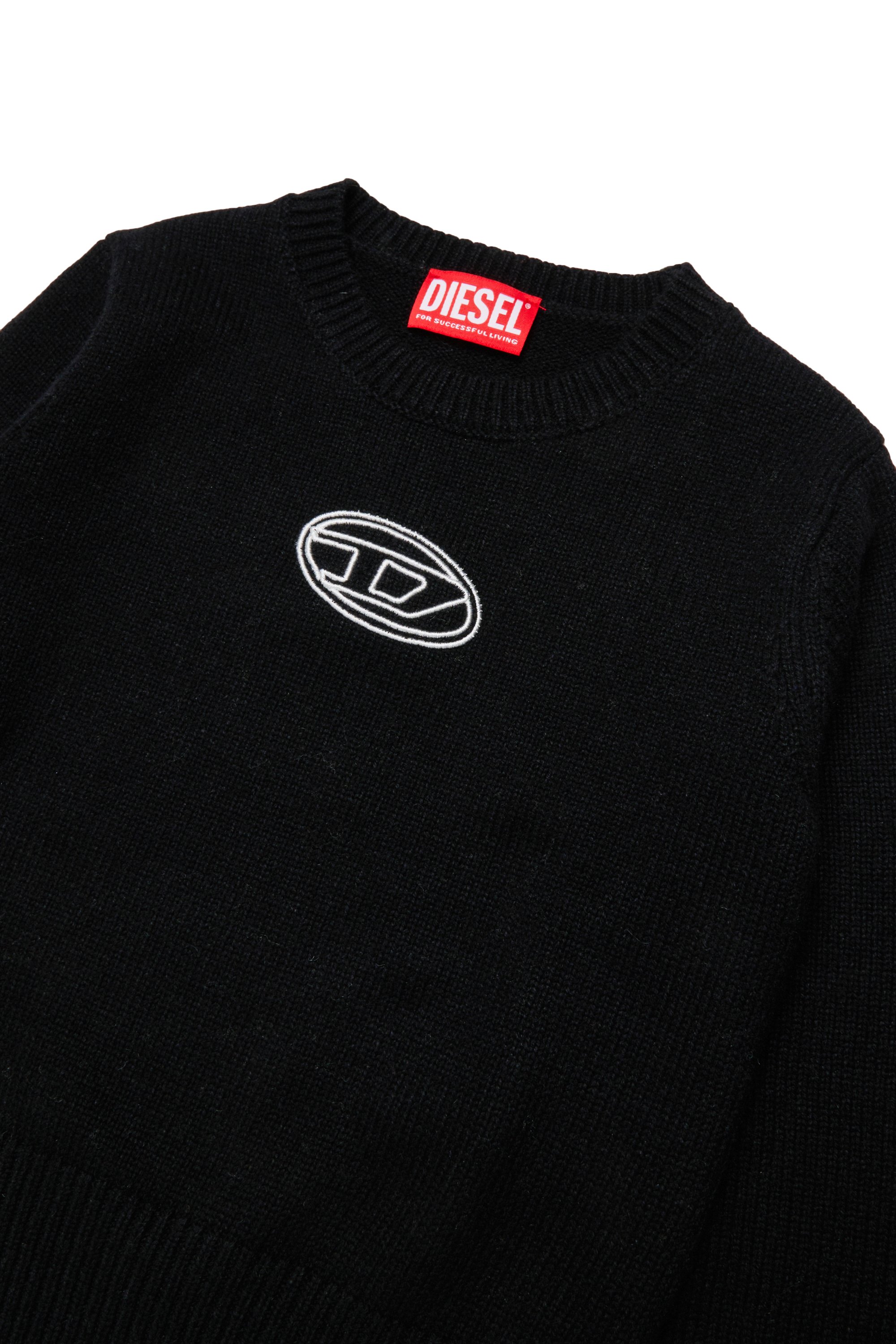 Diesel - KLESSY, Woman's Wool blend sweater with logo in Black - 3