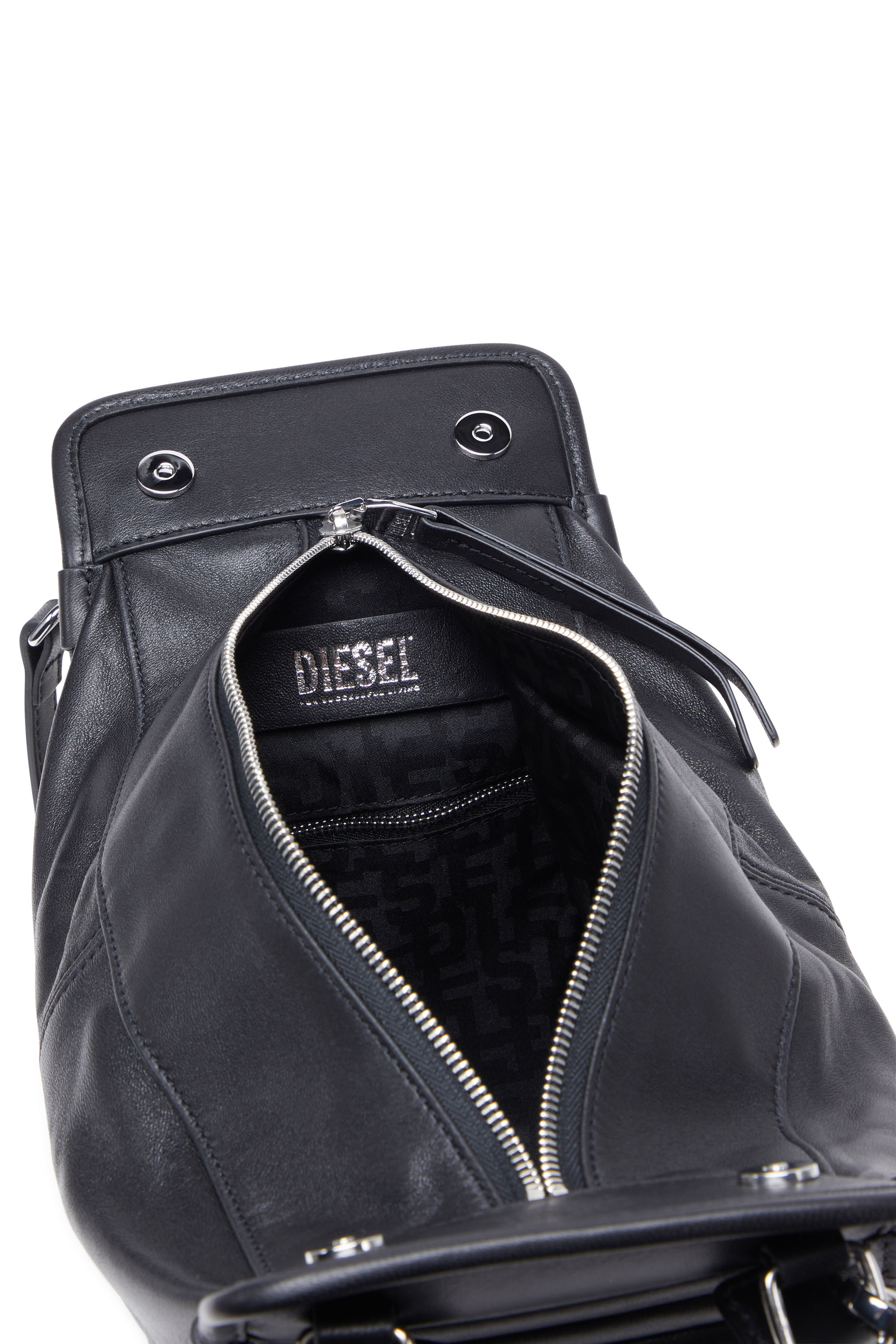 Diesel - D-VINA-RR S, Woman D-Vina-RR S - Slouchy leather tote bag in Black - Image 4