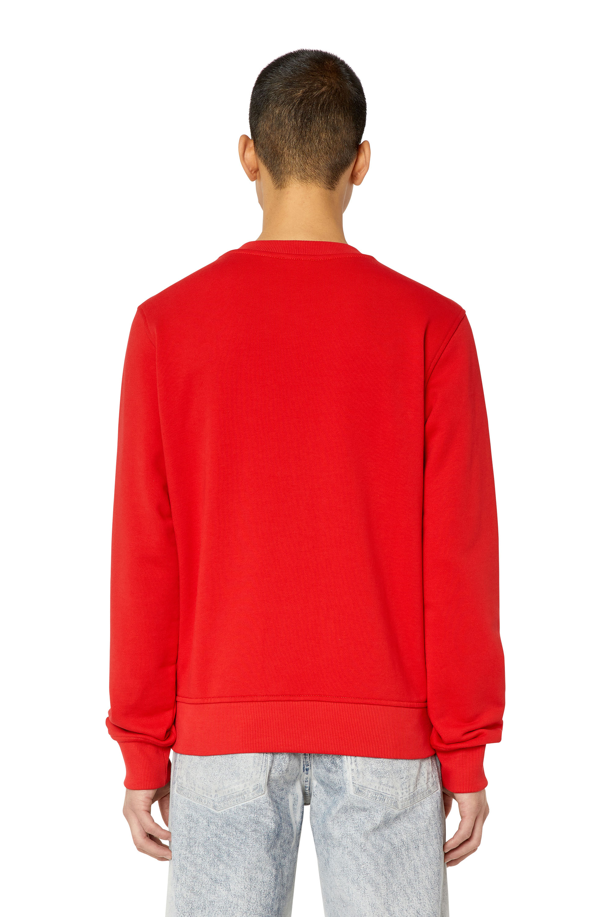 Diesel - S-GINN-D, Unisex Sweatshirt with mini D patch in Red - Image 3