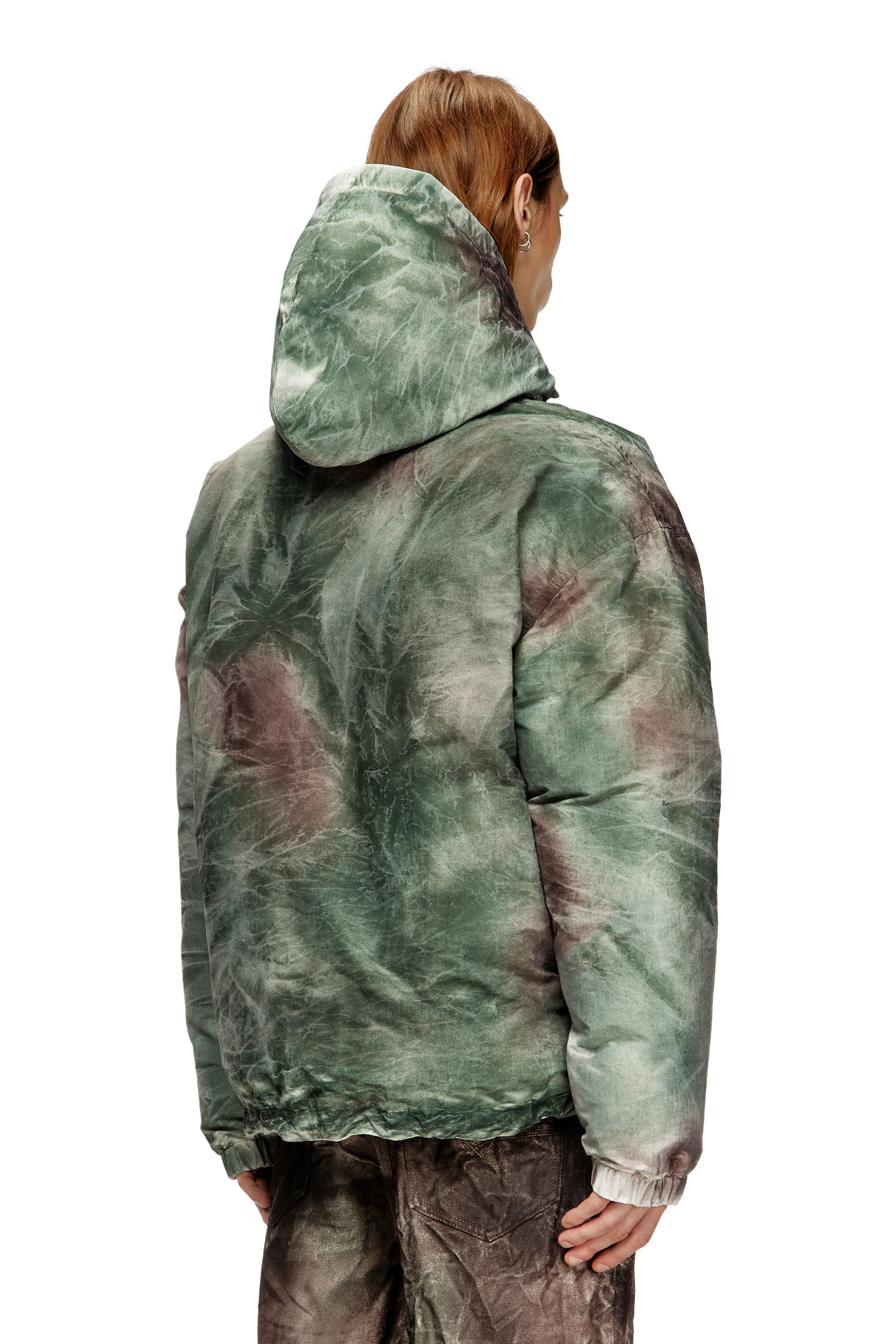 W-THUG-JKT-PUFFY, Brown/Green