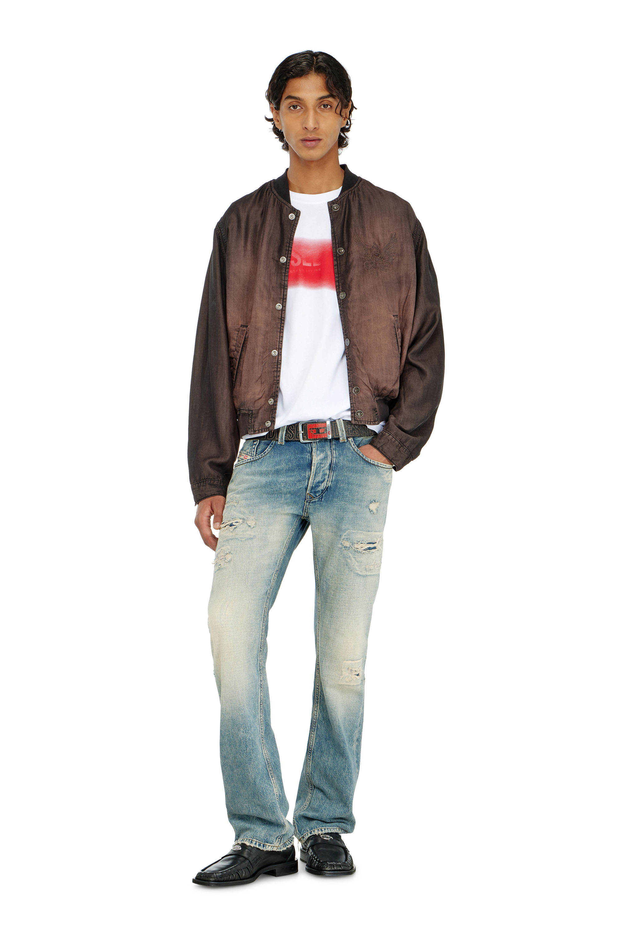 Diesel - T-ADJUST-AA5, Man's Cotton T-shirt with spray logo print in White - 1