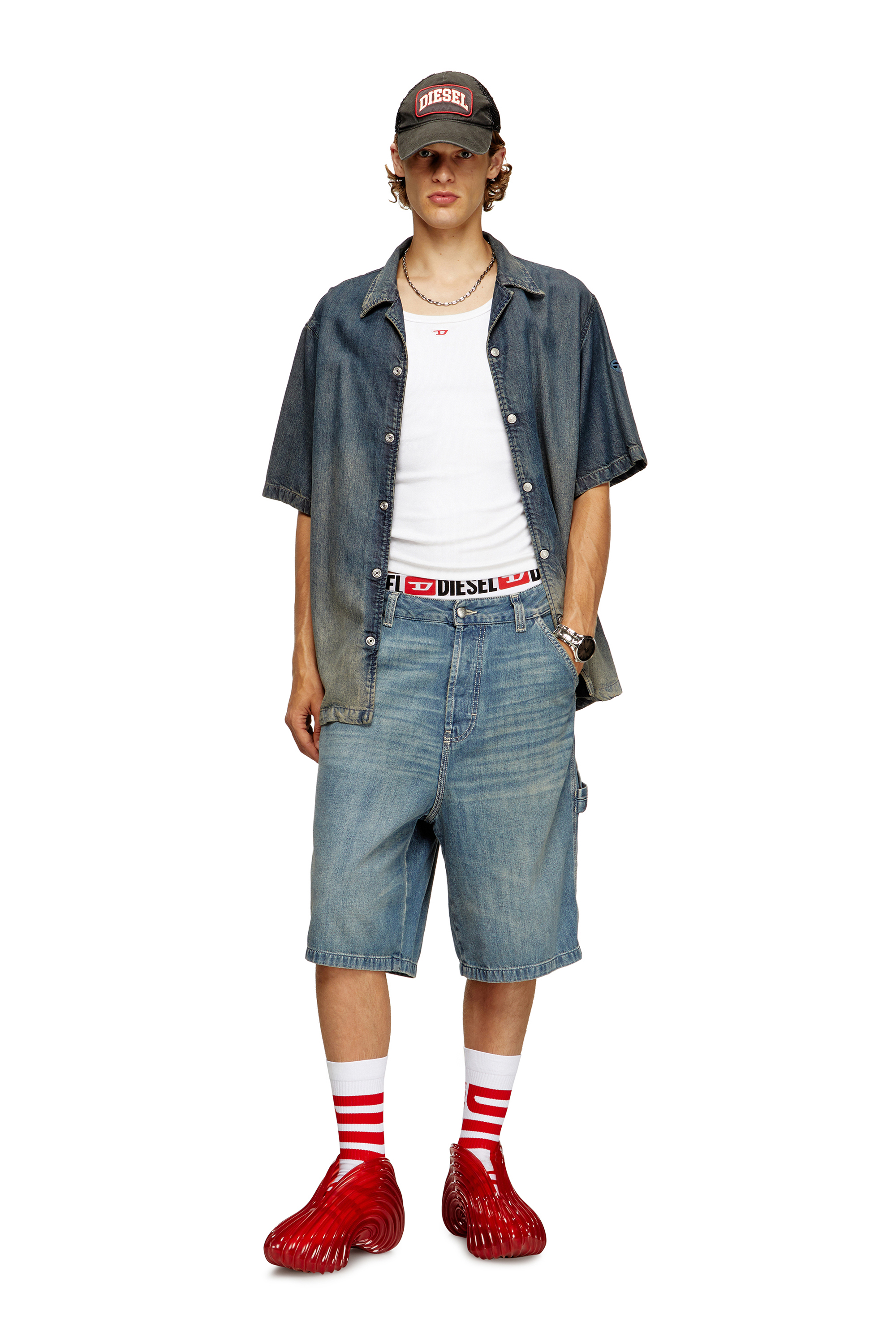 Diesel - MELISSA QUANTUM SNEAKERS X, Unisex's Slip-on sneaker in Melflex&reg; in Red - 8