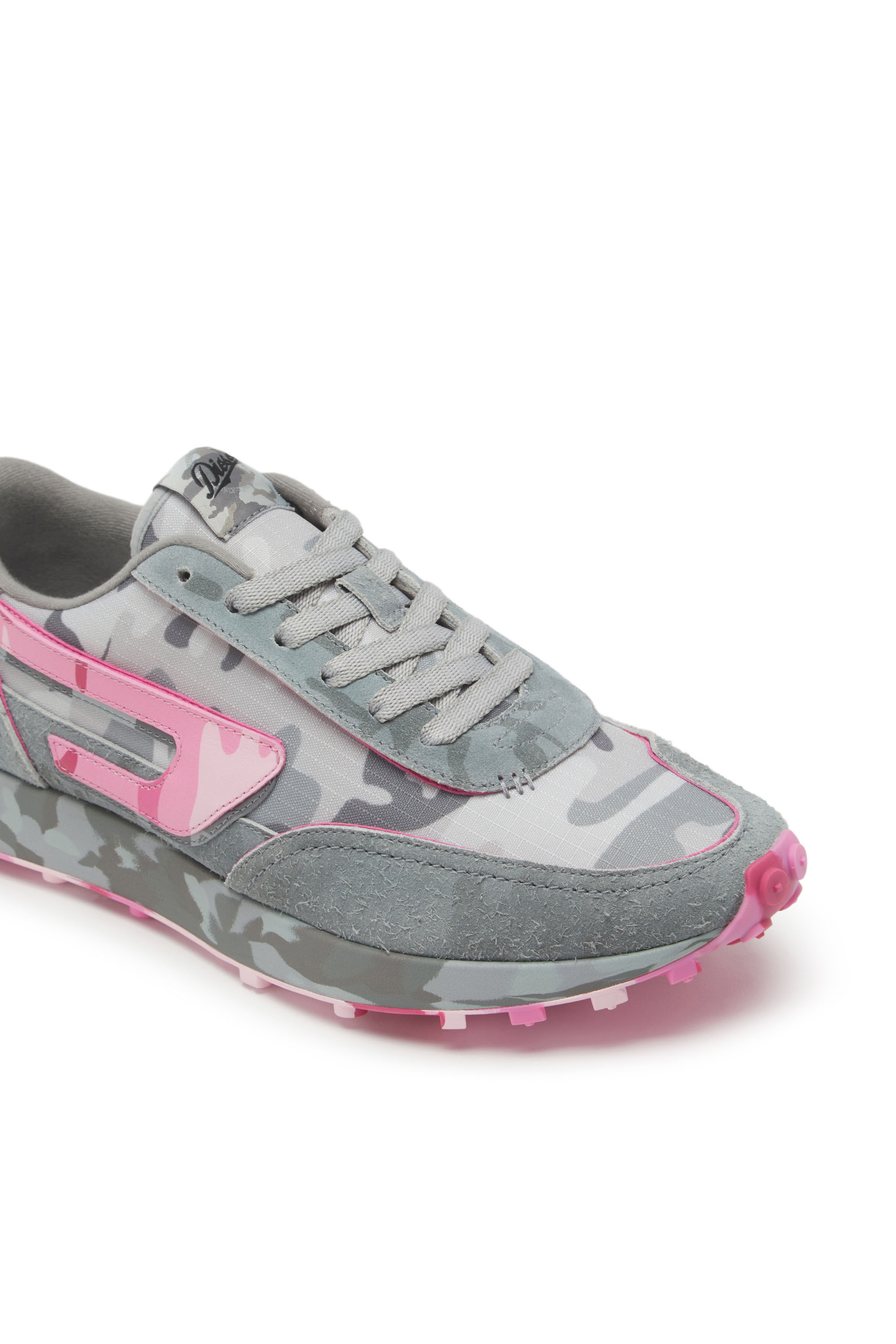 Diesel - S-RACER LC W, Woman's S-Racer Lc W - Low-top sneaker with camo print in Grey/Pink - 6