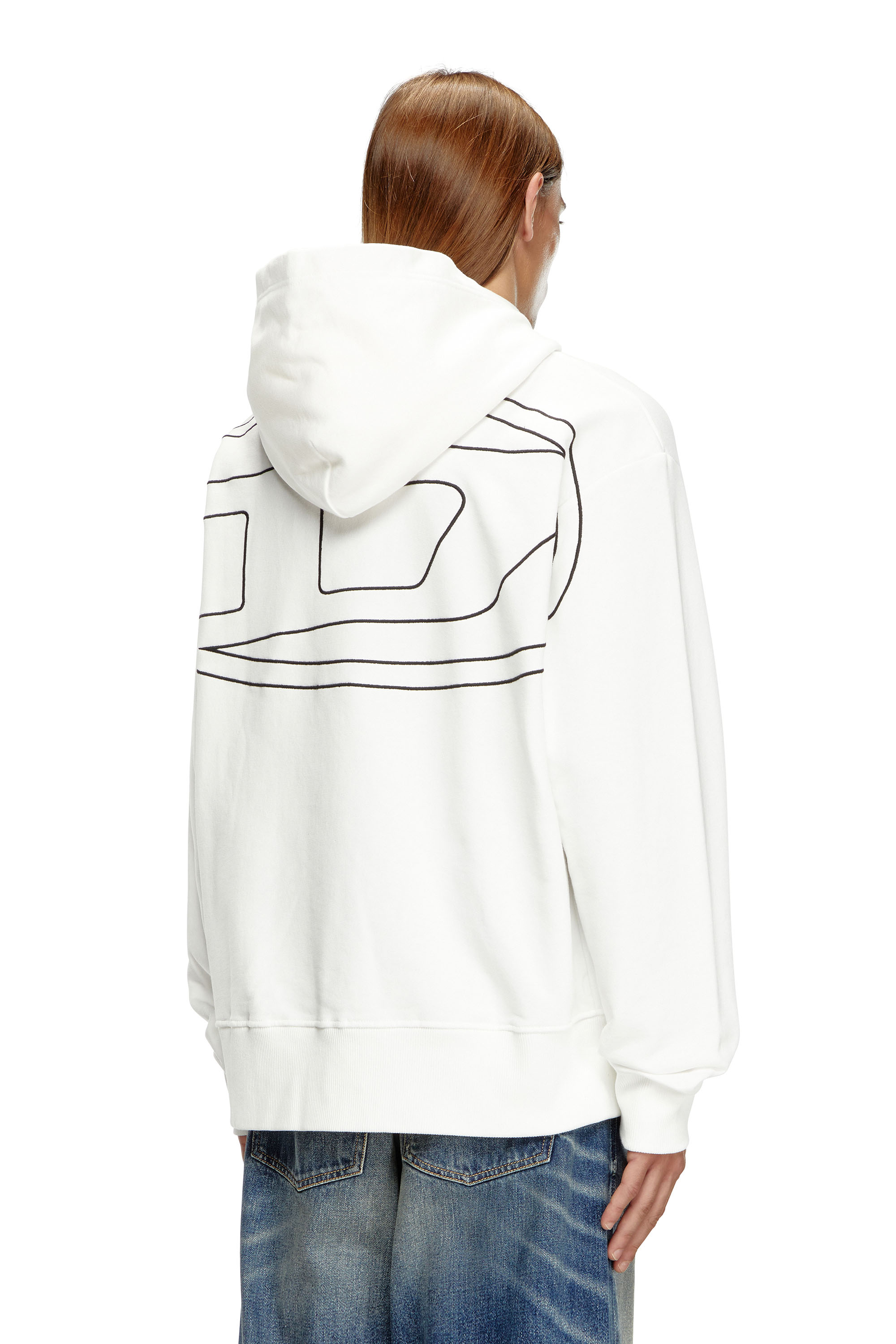 S MACS HOOD MEGOVAL D Men Hoodie with back D logo Diesel