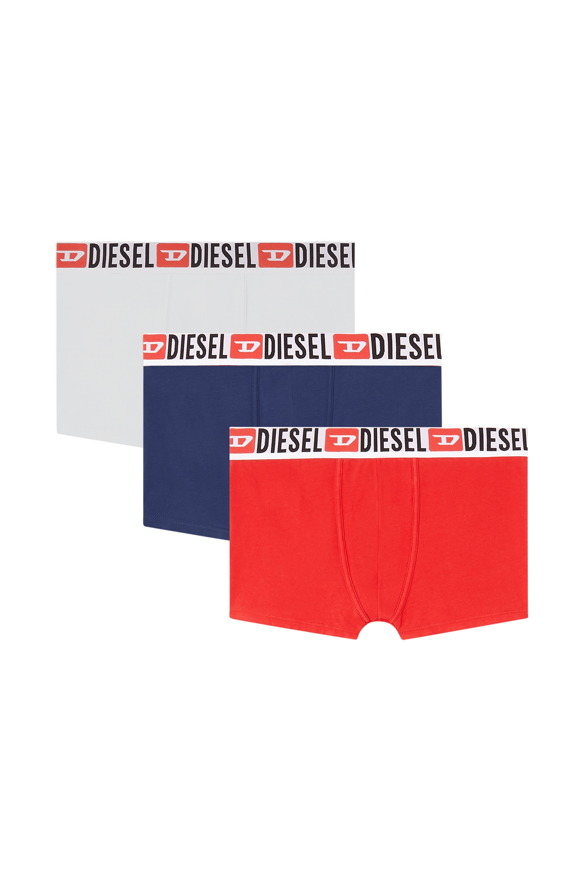 Diesel - UMBX-DAMIENTHREEPACK, Man's Three-pack of all-over logo waist boxers in Blue - 2