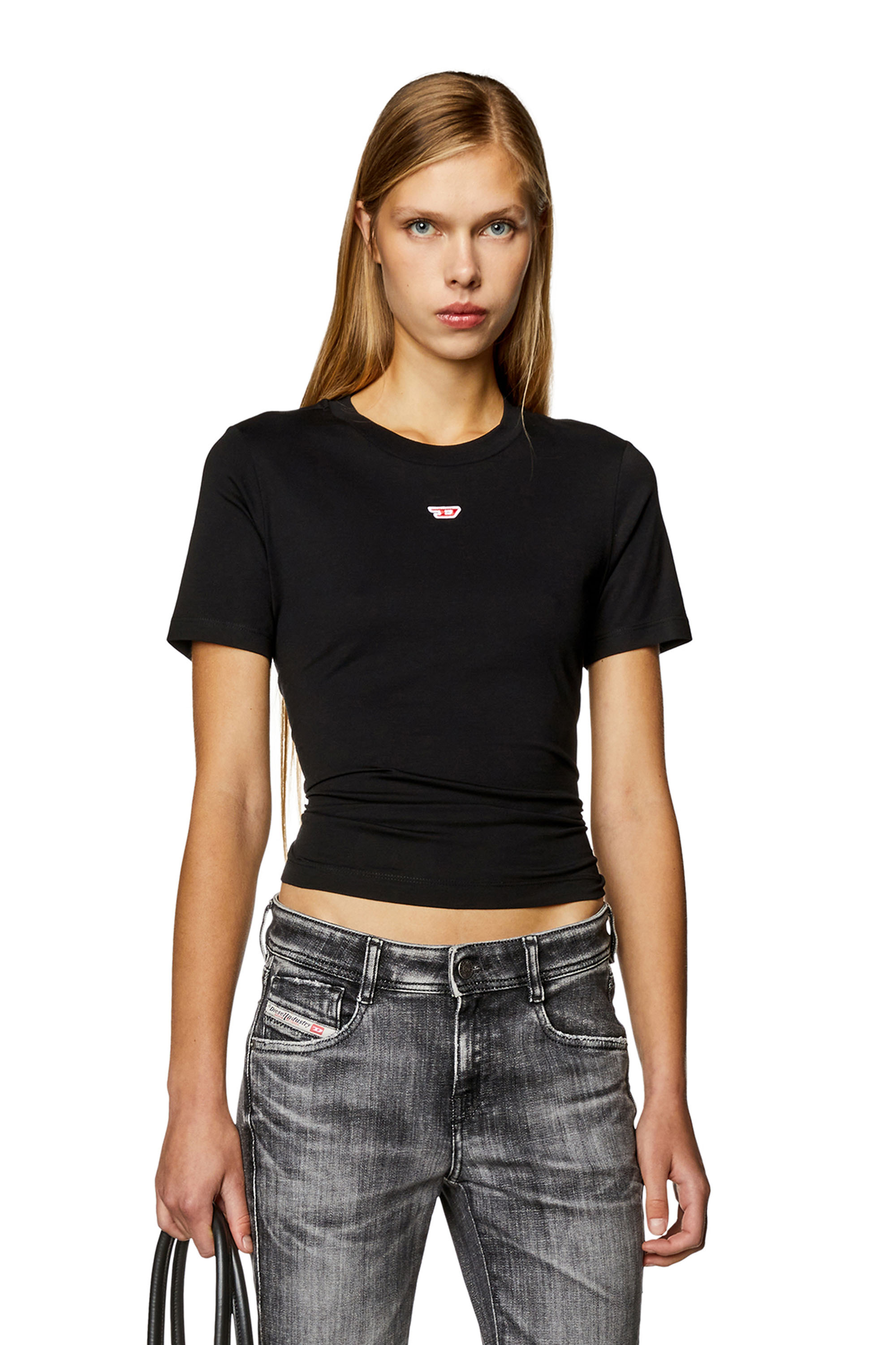 T-REG-D Woman: T-shirt with mini logo patch | Diesel