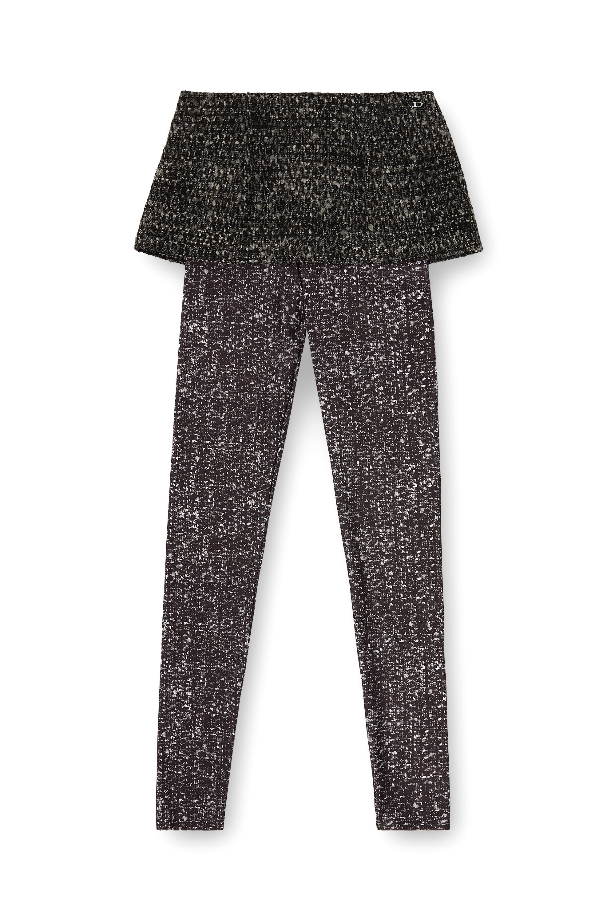Diesel - P-HOUR, Woman's Bouclé skirt with leggings in Black - 3