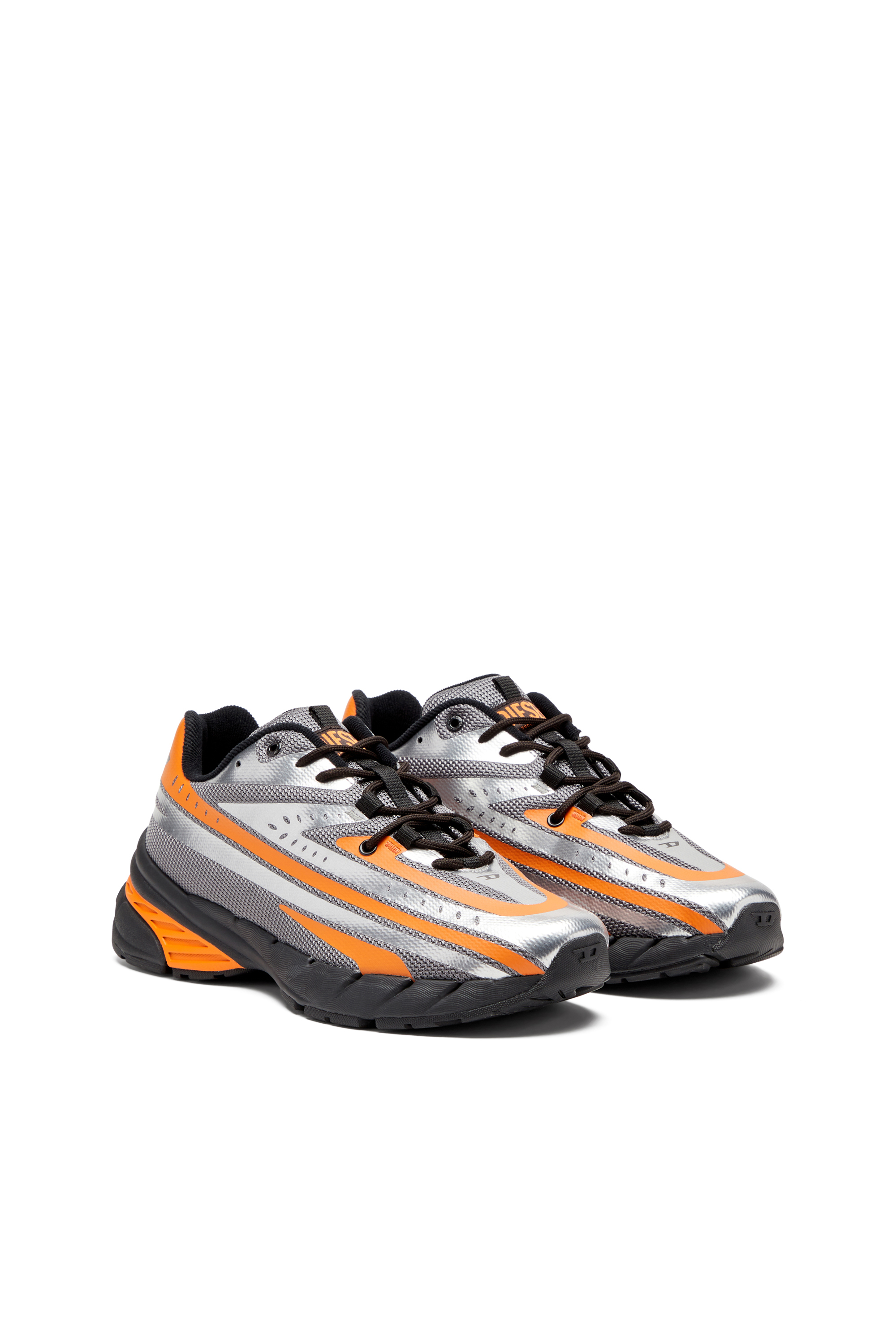 Diesel - D-AIRSPEED LOW, Man's D-Airspeed-Sneakers in coated mesh in Grey/Orange - 2