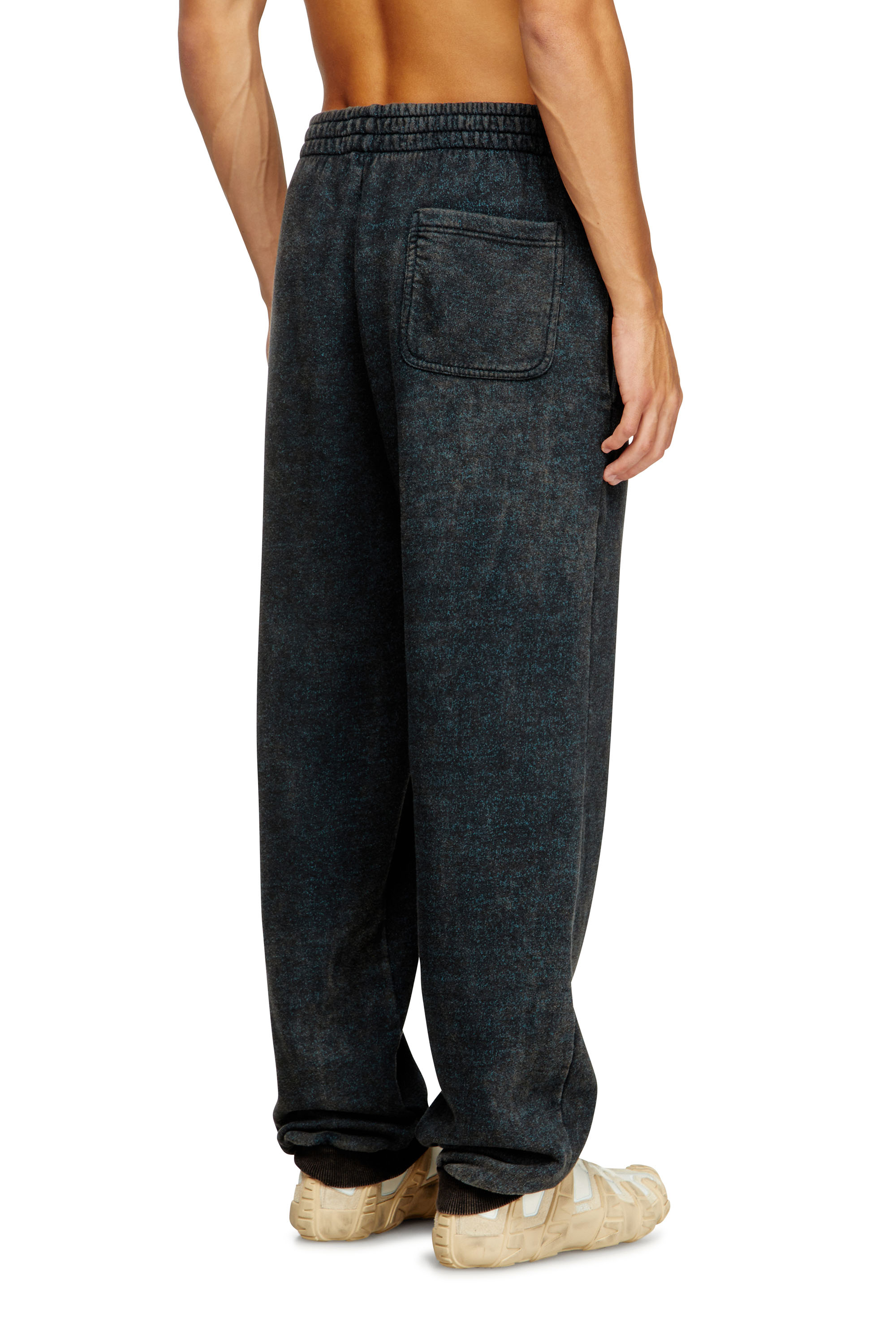 Diesel - P-MARKY-CUFF, Man's Drawstring pants with ribbed trim in Dark grey - 3