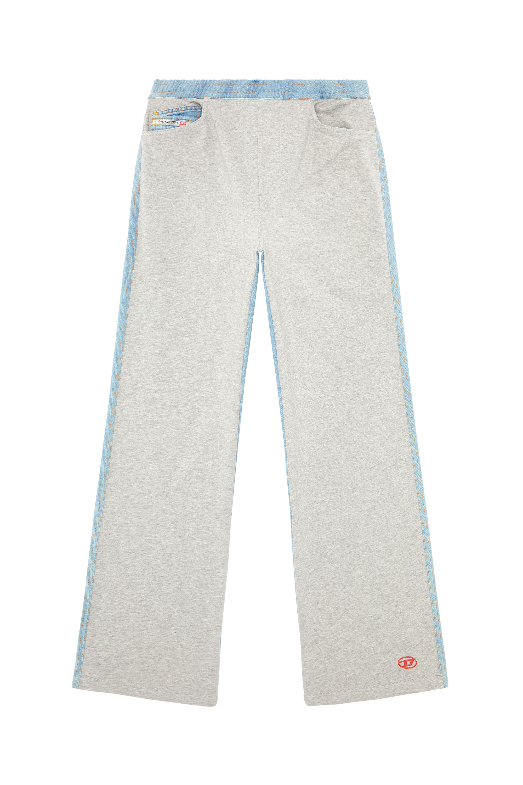 Diesel - P-SOL-DEN, Man's Sweatpants in melange cotton and denim in Blue/Grey - 1