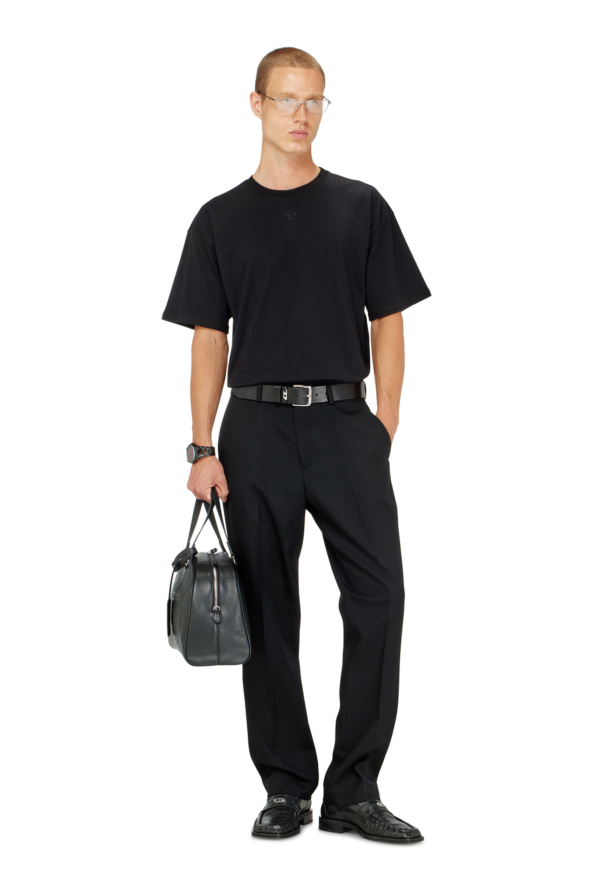 Diesel - T-LUCIEN-IHBI, Man's Relaxed T-shirt in organic cotton in Black - 2