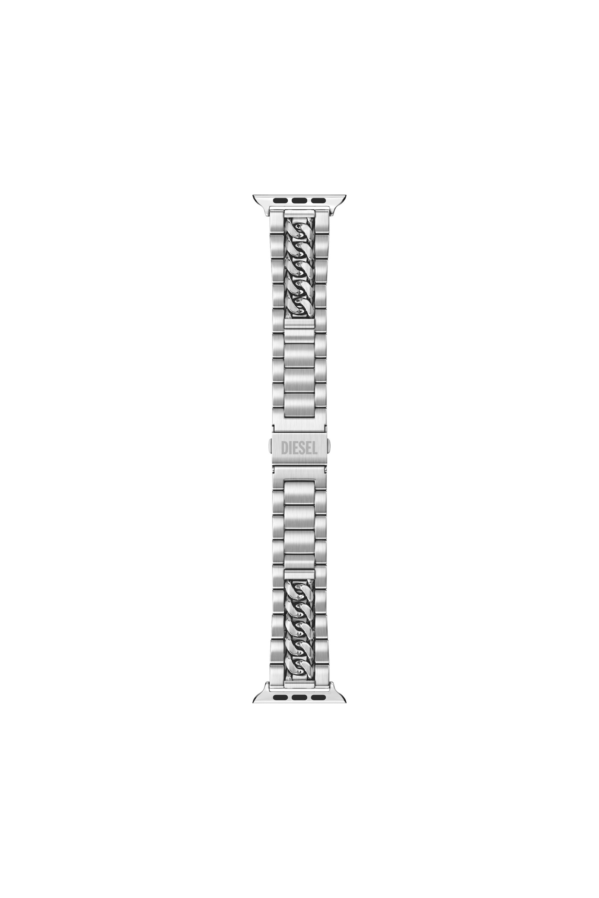 Diesel - DSS027 WATCH, Man's Stainless steel watch band for apple watch&reg;, 38-49mm in Silver - 1