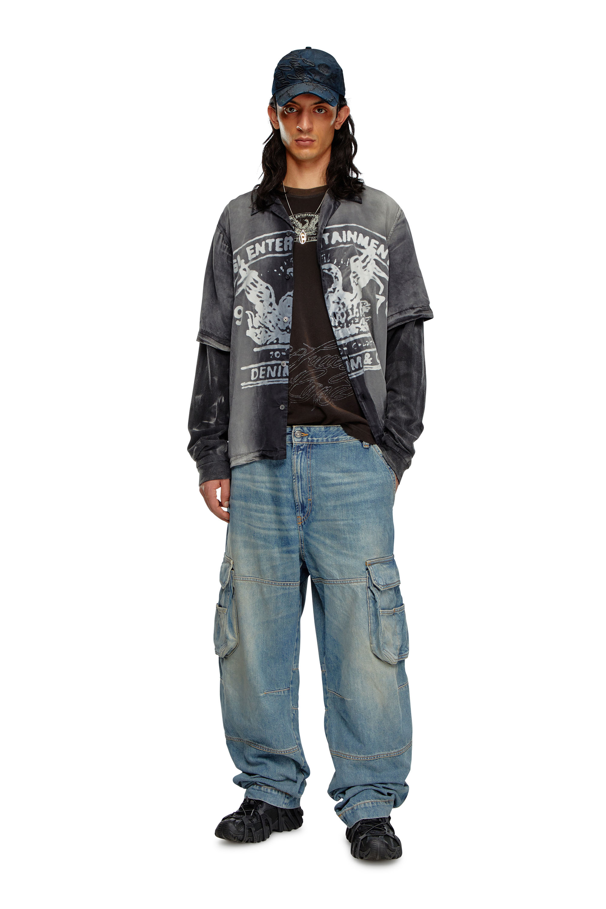 Diesel - Man Straight Jeans D-Fish 09J83, Light Blue - Image 1