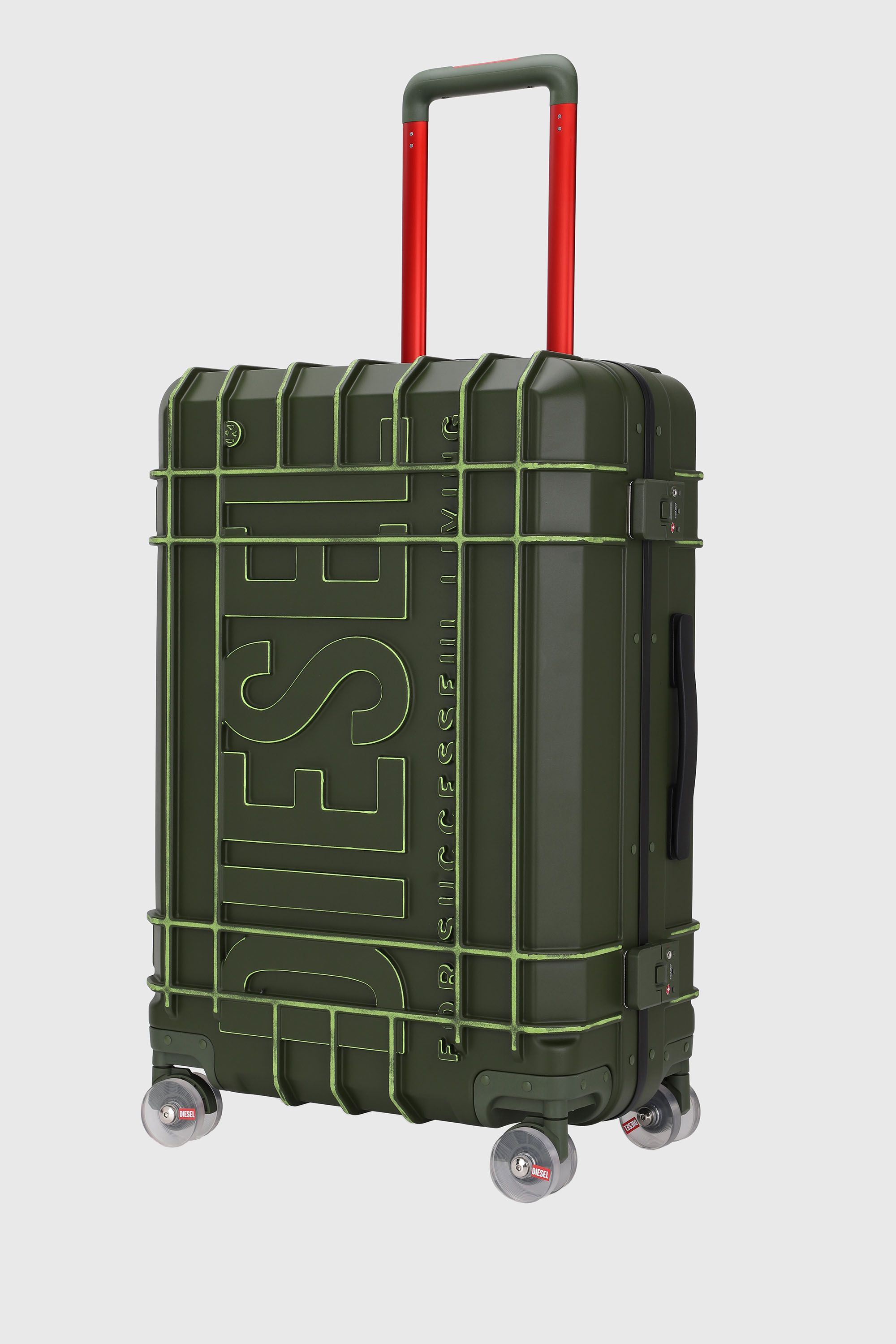 Diesel - DIESEL PC STRONG IMAGE TROLLEY- DSL003, Unisex's Rugged suitcase size M in Military Green - 5