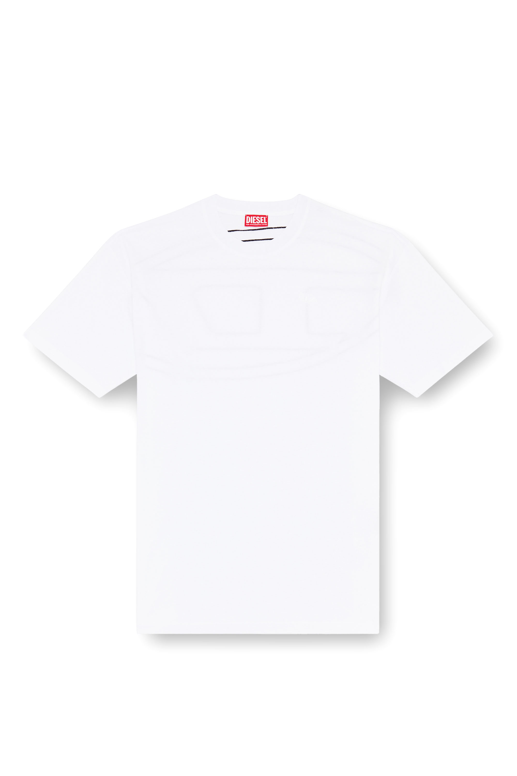 Diesel - T-BOGGY-MEGOVAL-D, Man's T-shirt with maxi oval D embroidery in White - 3