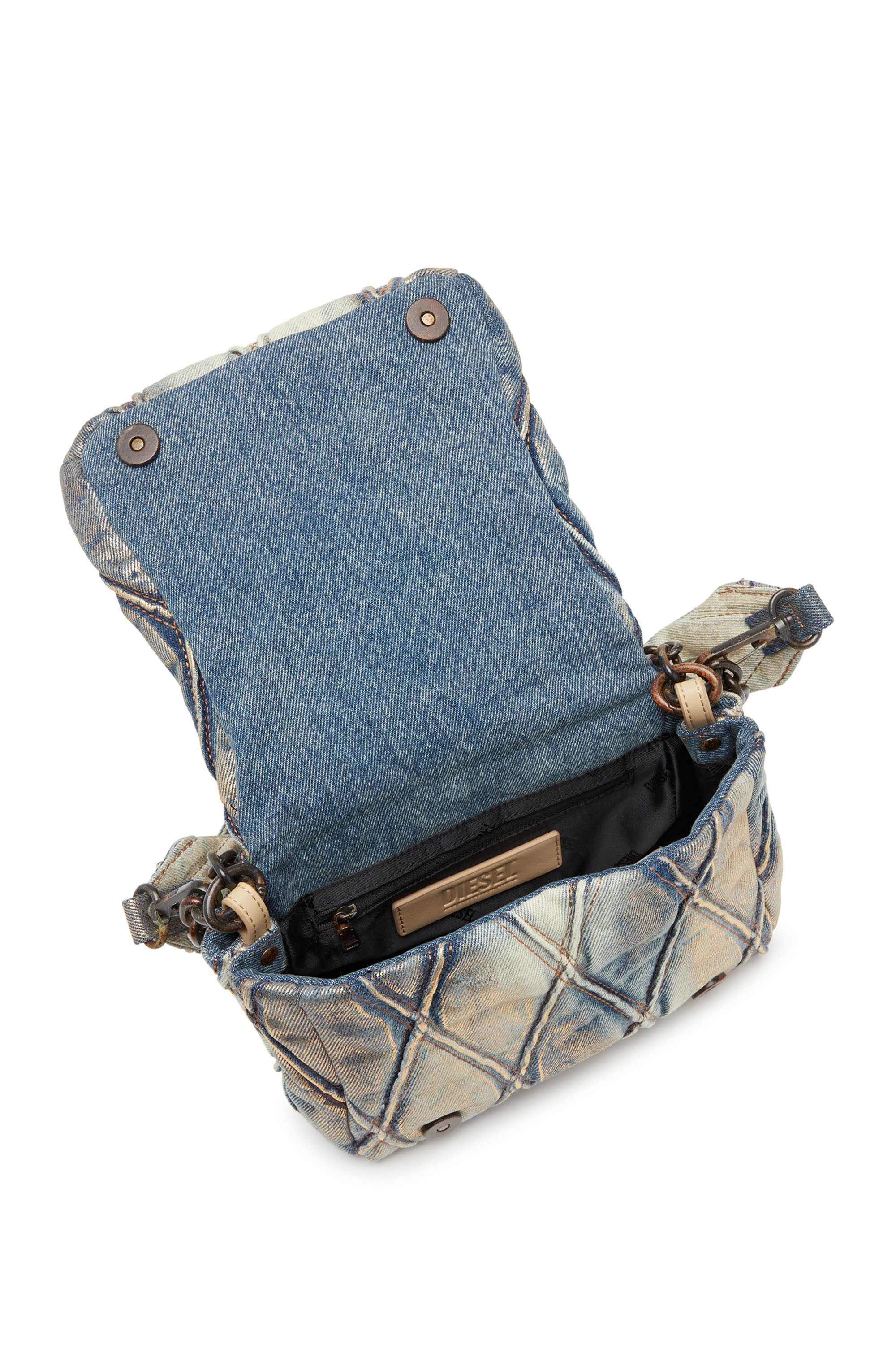 Charm-D Shoulder S - Borsa piccola in denim trapuntato Donna