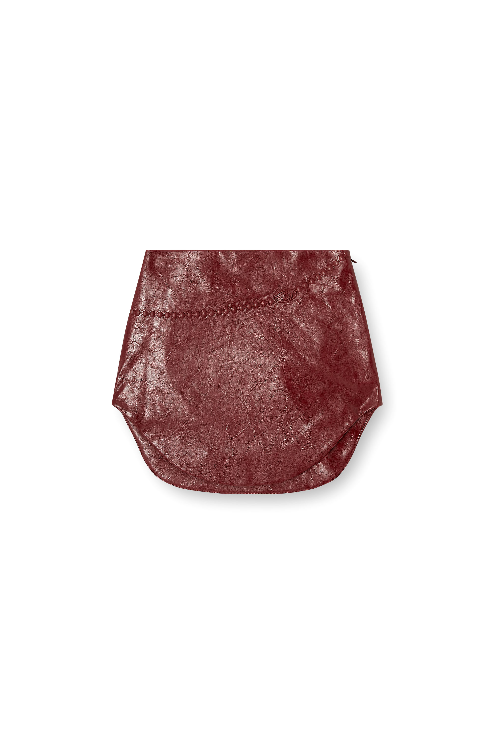 Diesel - O-HARA, Woman's Coated miniskirt with embossed motif in Red - 3