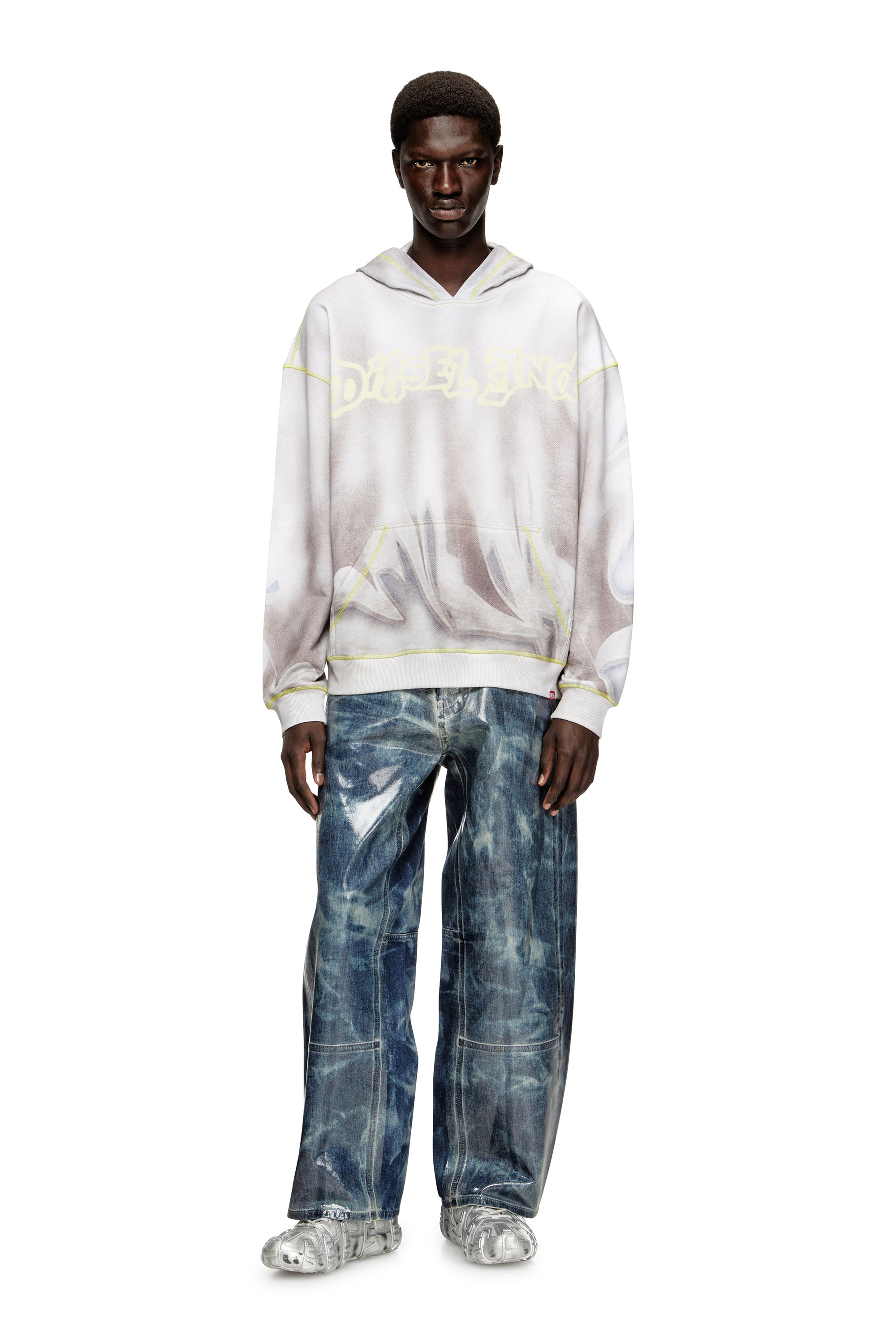 Diesel - S-BOXT-HOOD-SHOW, Man's Hoodie with graffiti print in null - 2