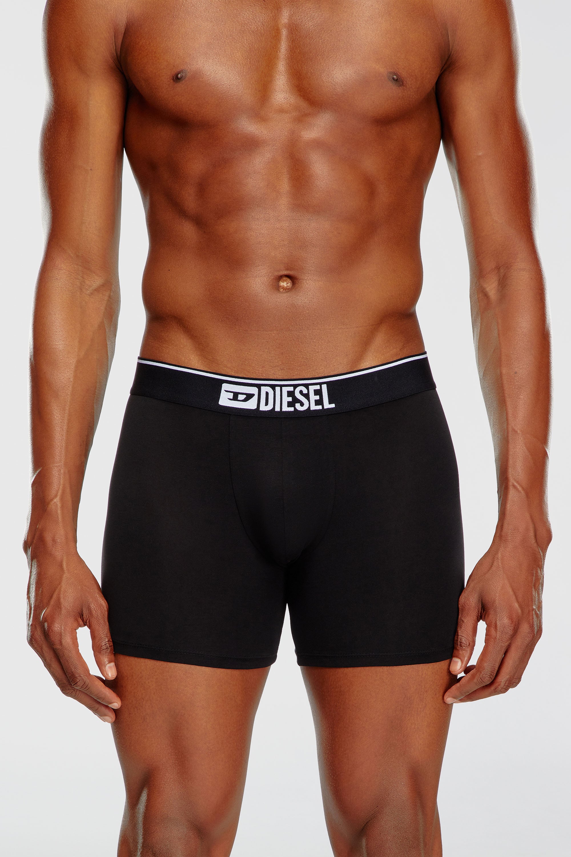 Diesel - UMBX-SEBASTIANTHREEPAC, Man's Three-pack of plain long boxer briefs in Black - 2