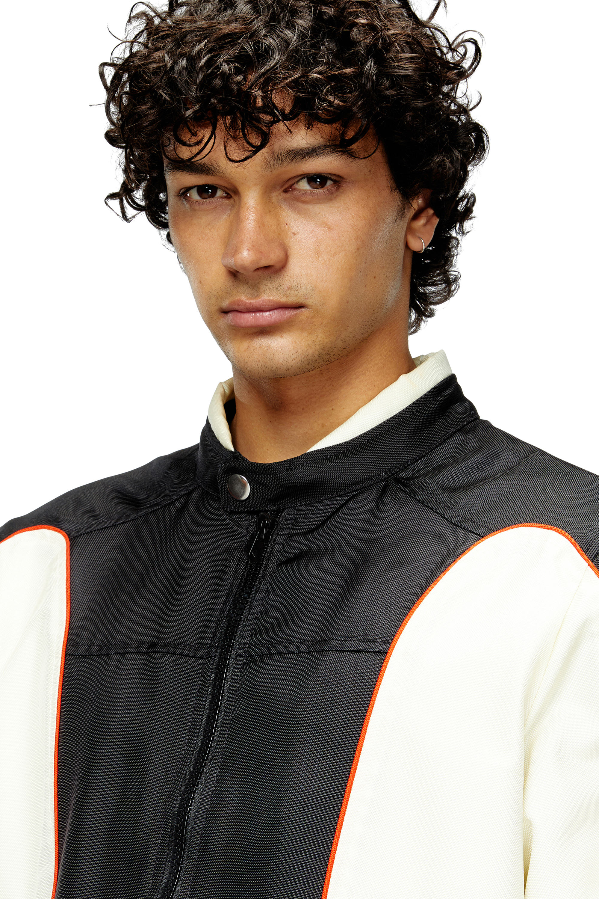 DIESEL J-Blink A ディーゼル アウター DIESEL】J-Blink Biker Jacket in Colour-Block Nylon/ 追跡付 (DIESEL