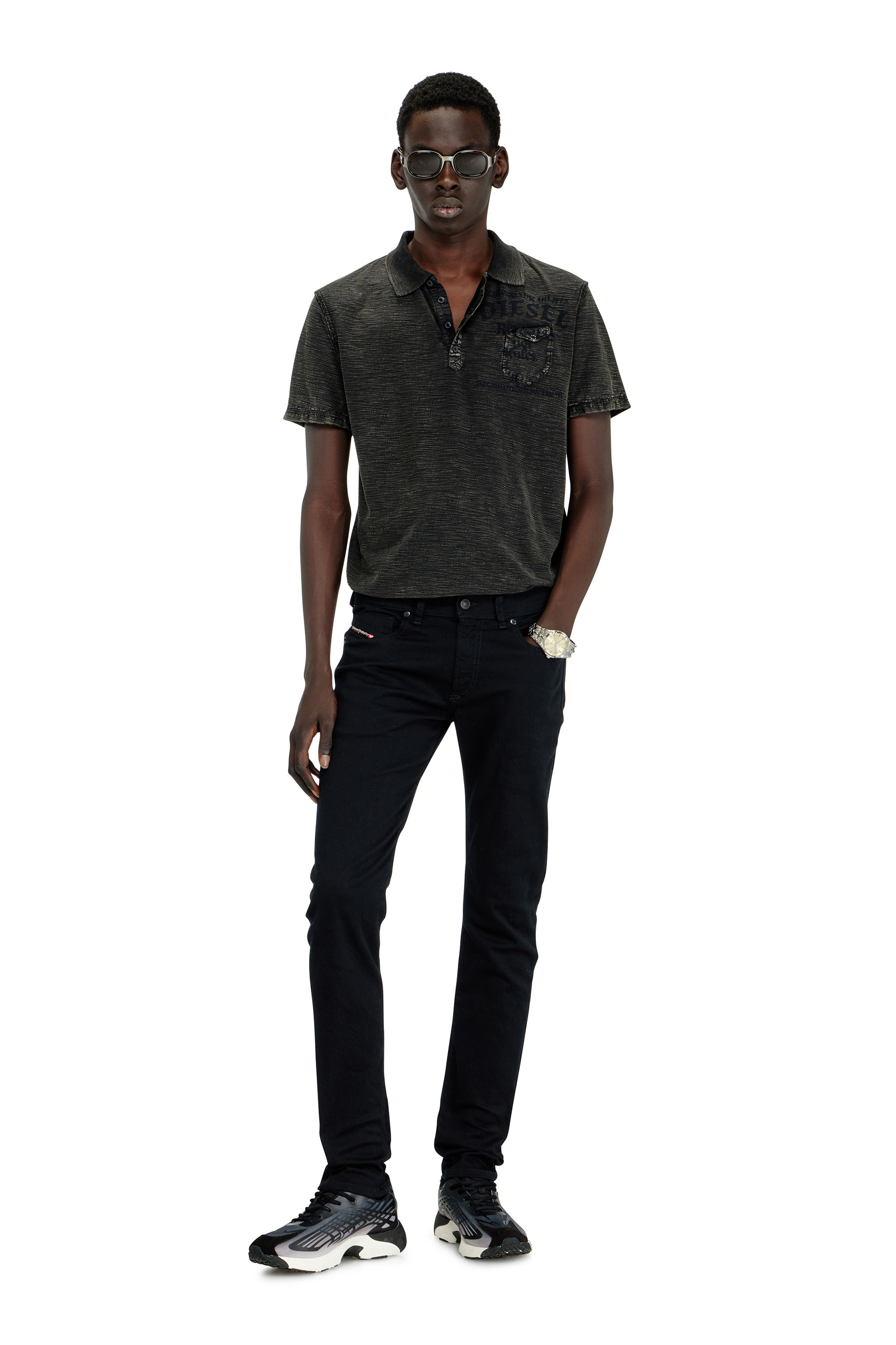 Diesel - Man's Skinny Jeans 1979 Sleenker 09C51, Black/Dark grey - 2