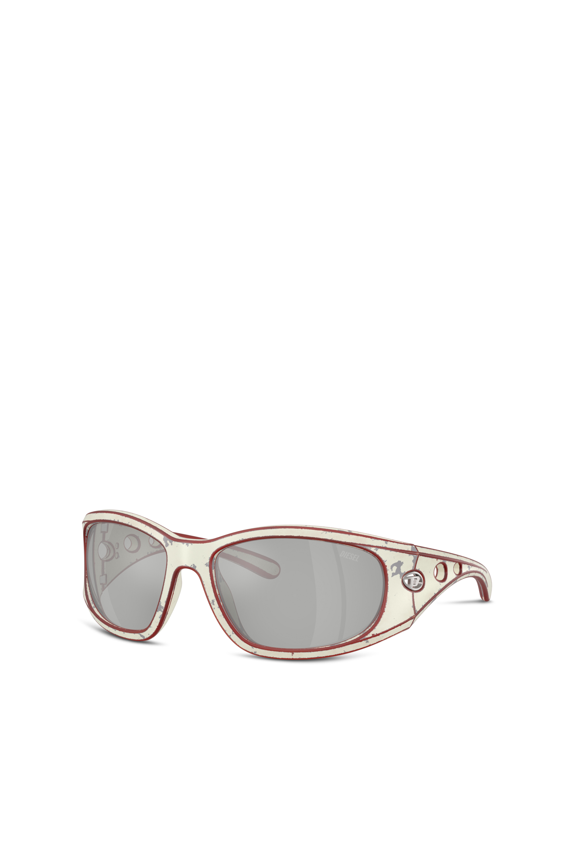 Diesel - 0DL3012U, Unisex's Rectangle sunglasses in Yellow/Red - 4