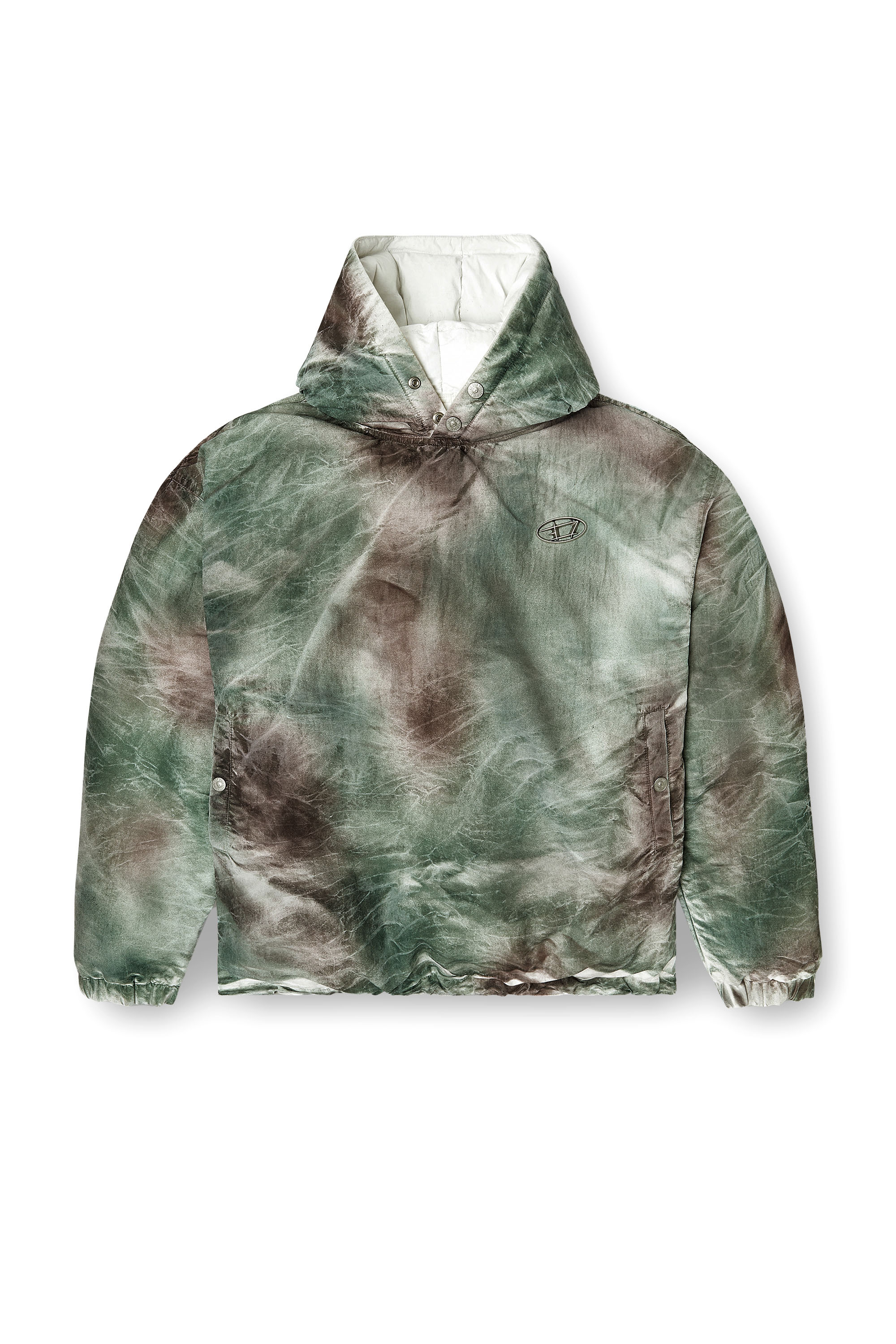 W-THUG-JKT-PUFFY, Brown/Green