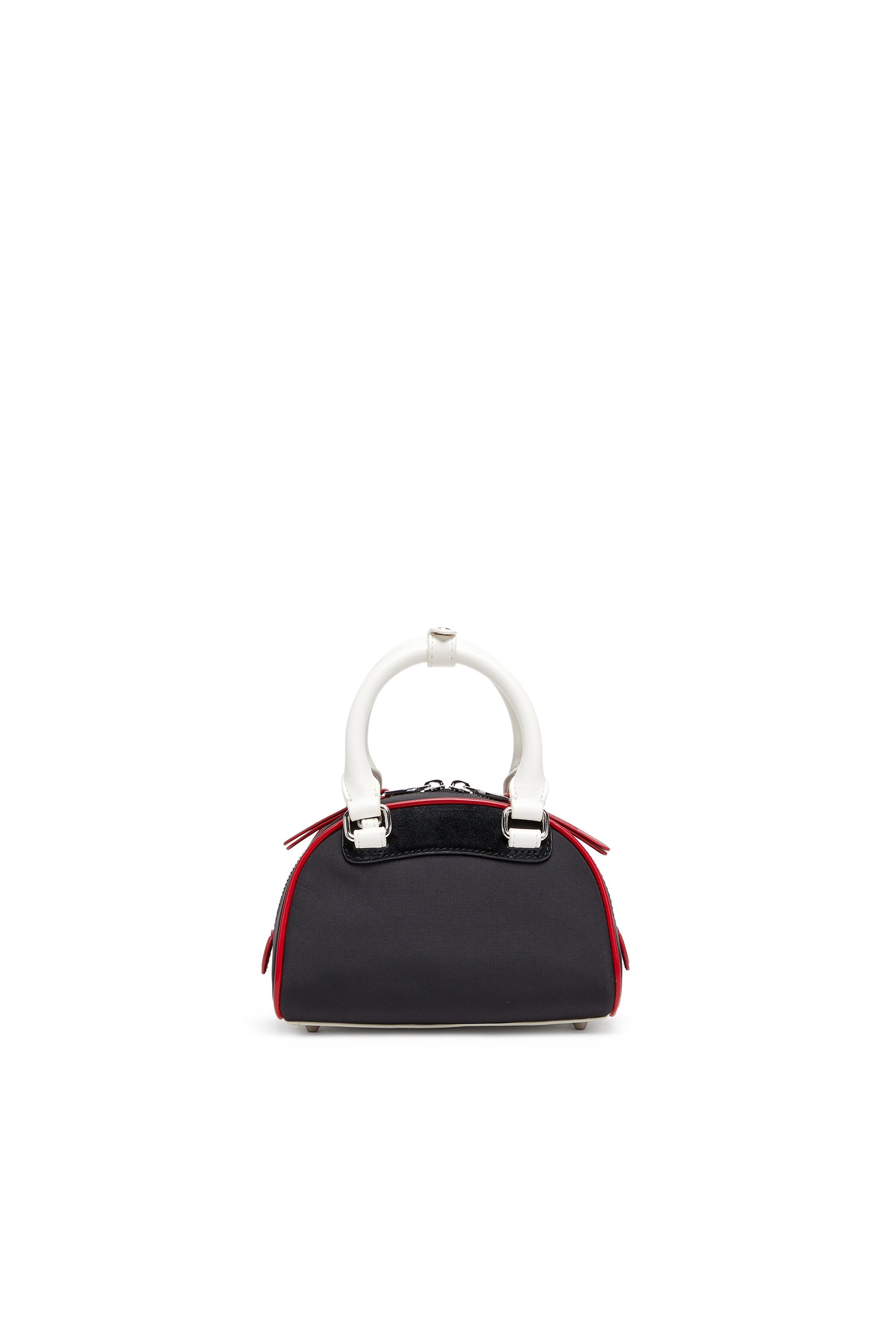 Diesel - 1DR DOME CROSSBODY, Woman's 1DR Dome-Colour-block small bowling bag in Black/White - 2