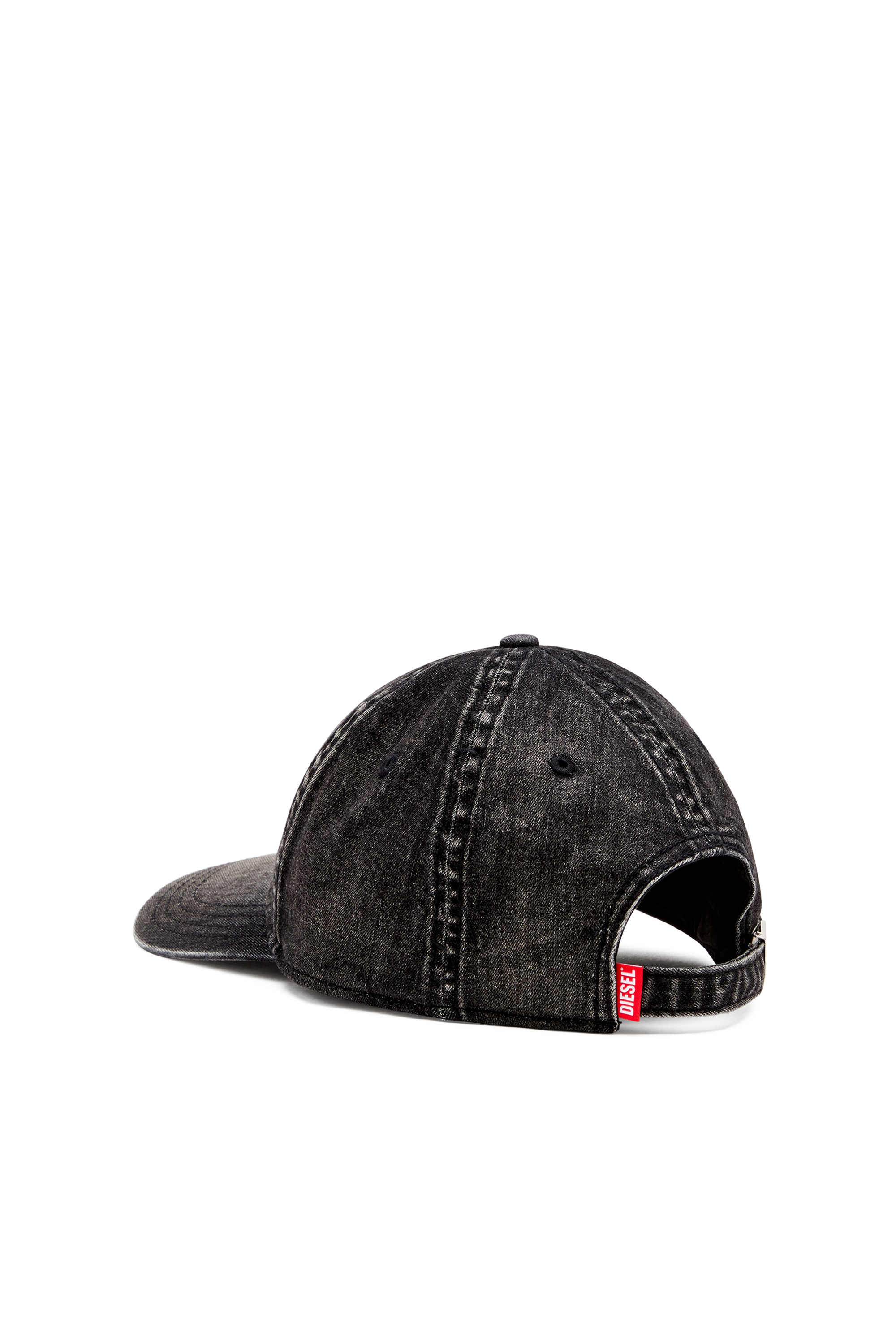 Diesel - C-GABLE-BLACK, Man's Light black stretch denim cap in Black - 2