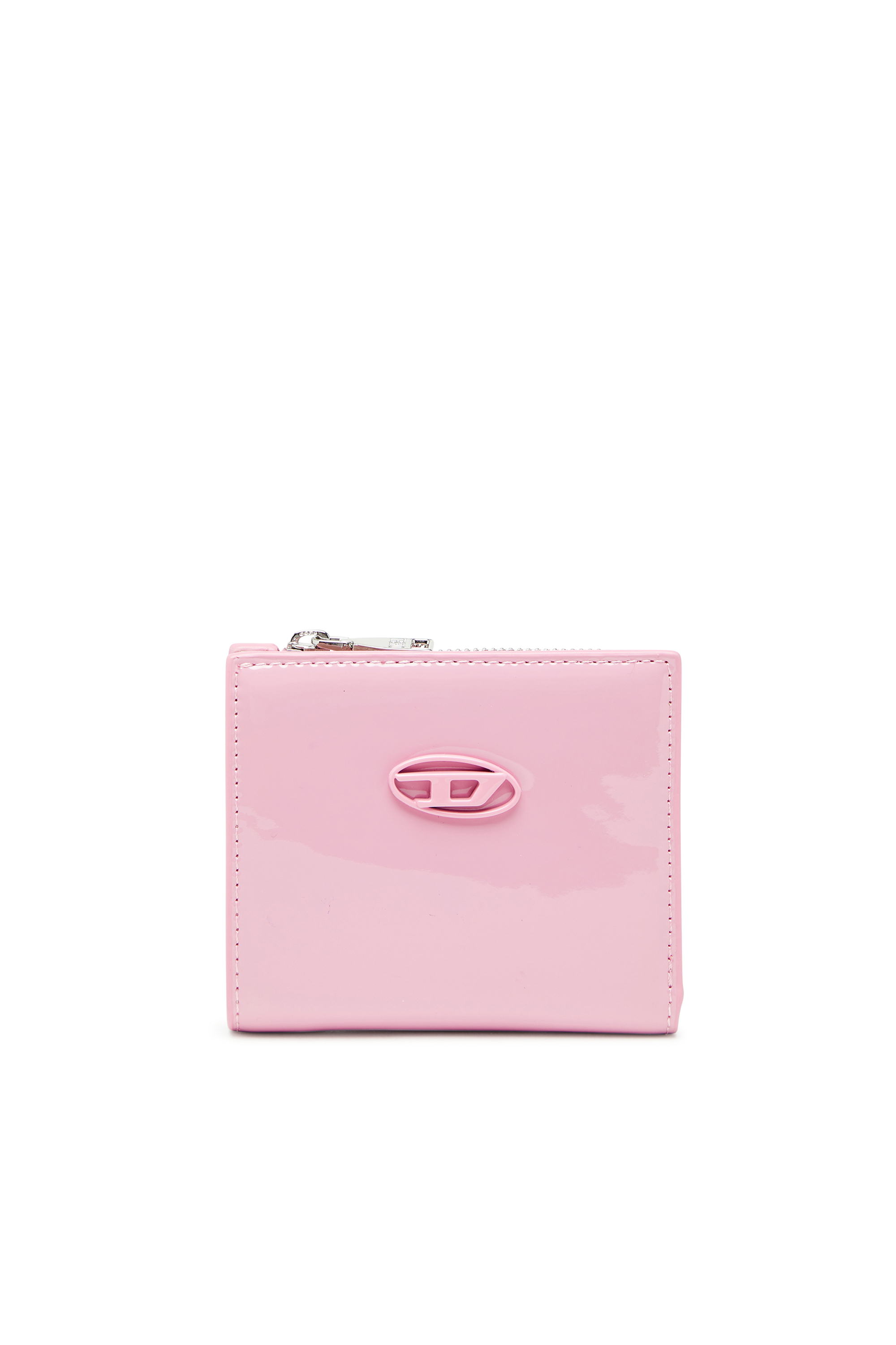Diesel - PLAY BI FOLD ZIP L, Woman's Bi-fold wallet in glossy PU in Pink - 1